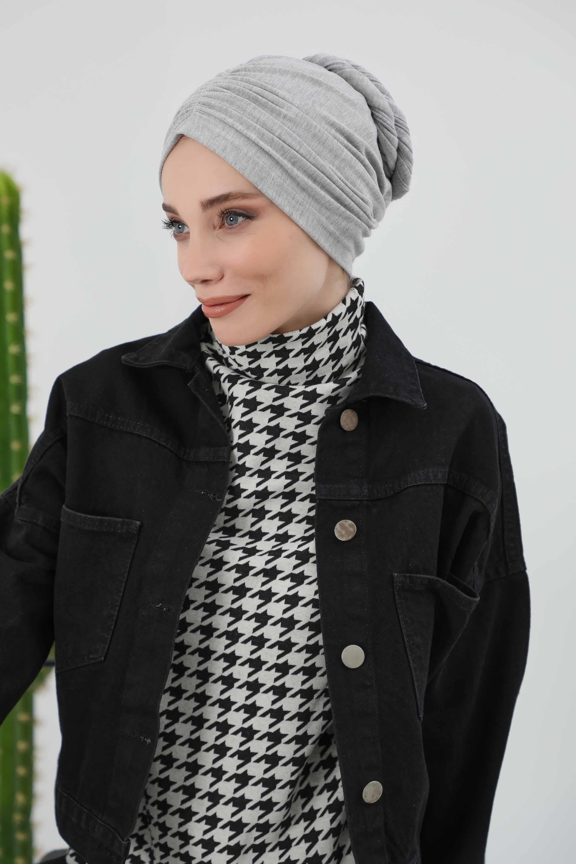 Fularlı Bone Türban,B-81RB
