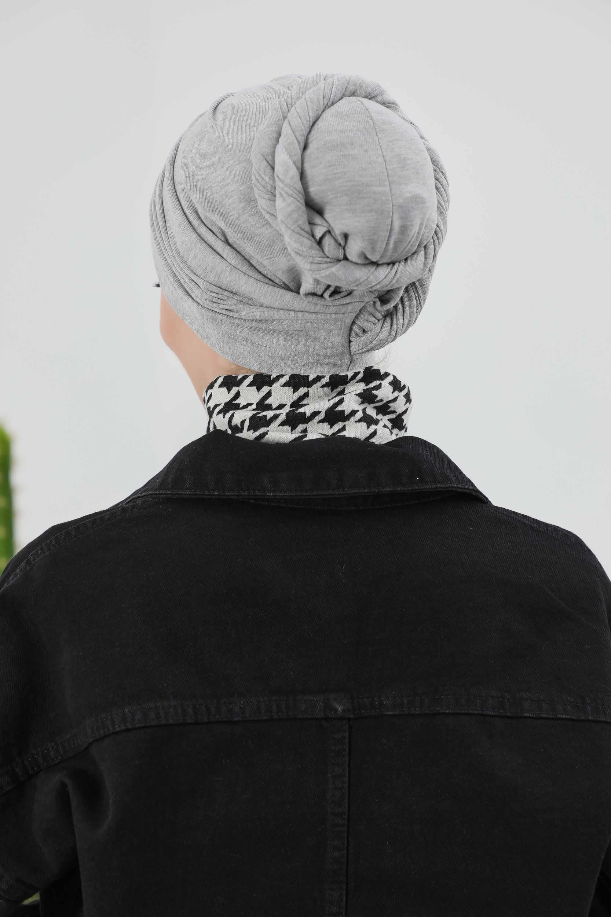 Fularlı Bone Türban,B-81RB