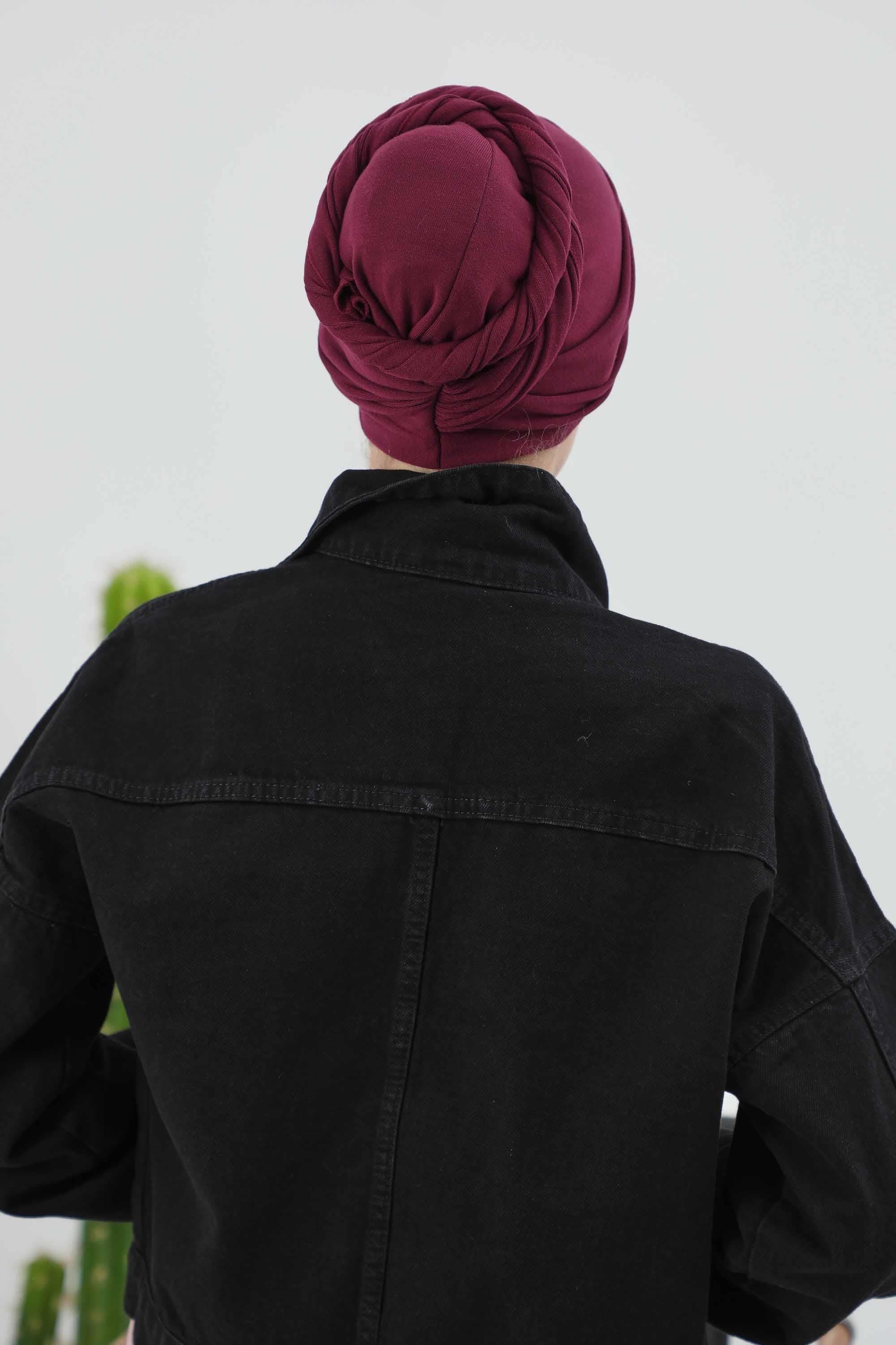 Fularlı Bone Türban,B-81RB