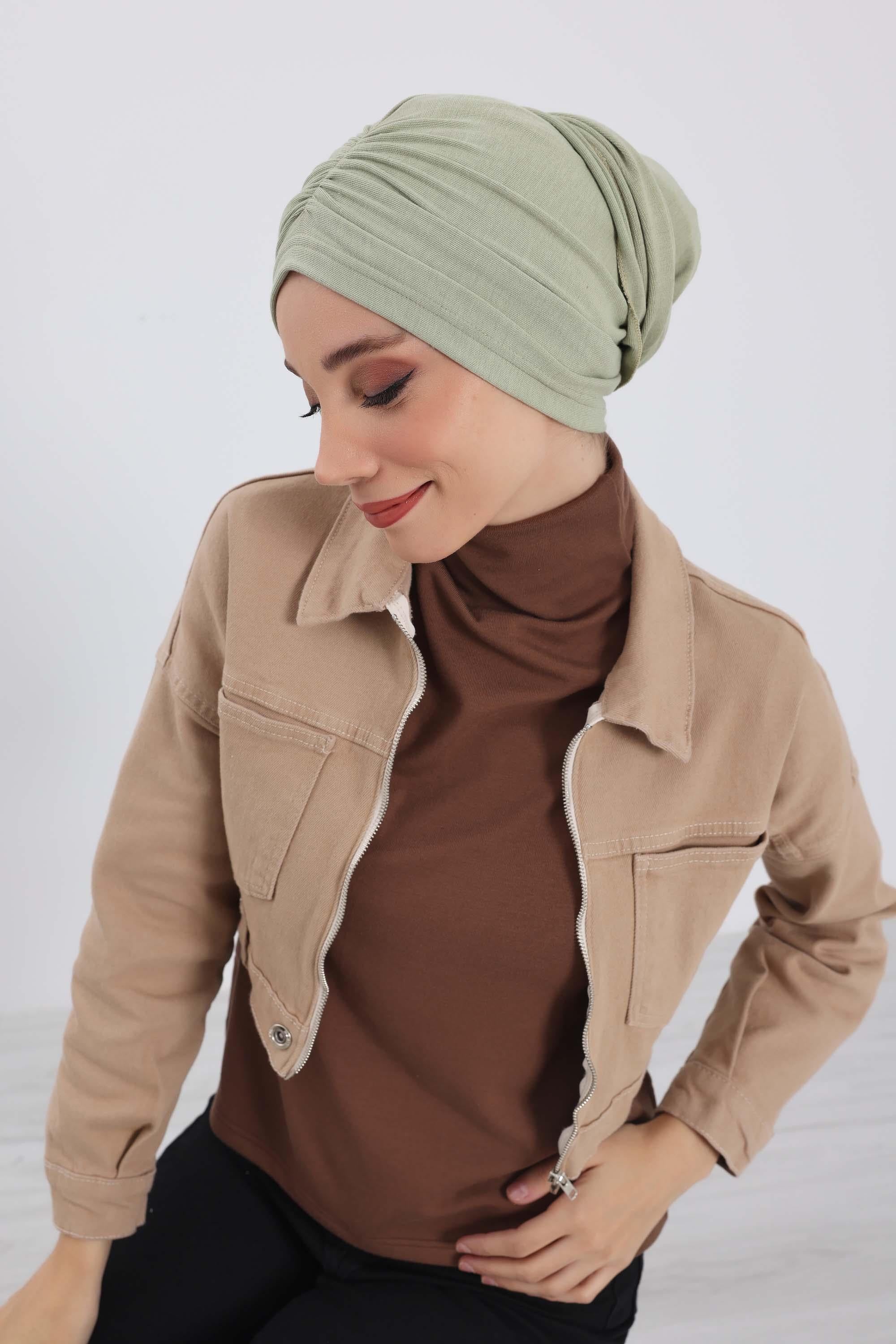 Fularlı Bone Türban,B-81RB