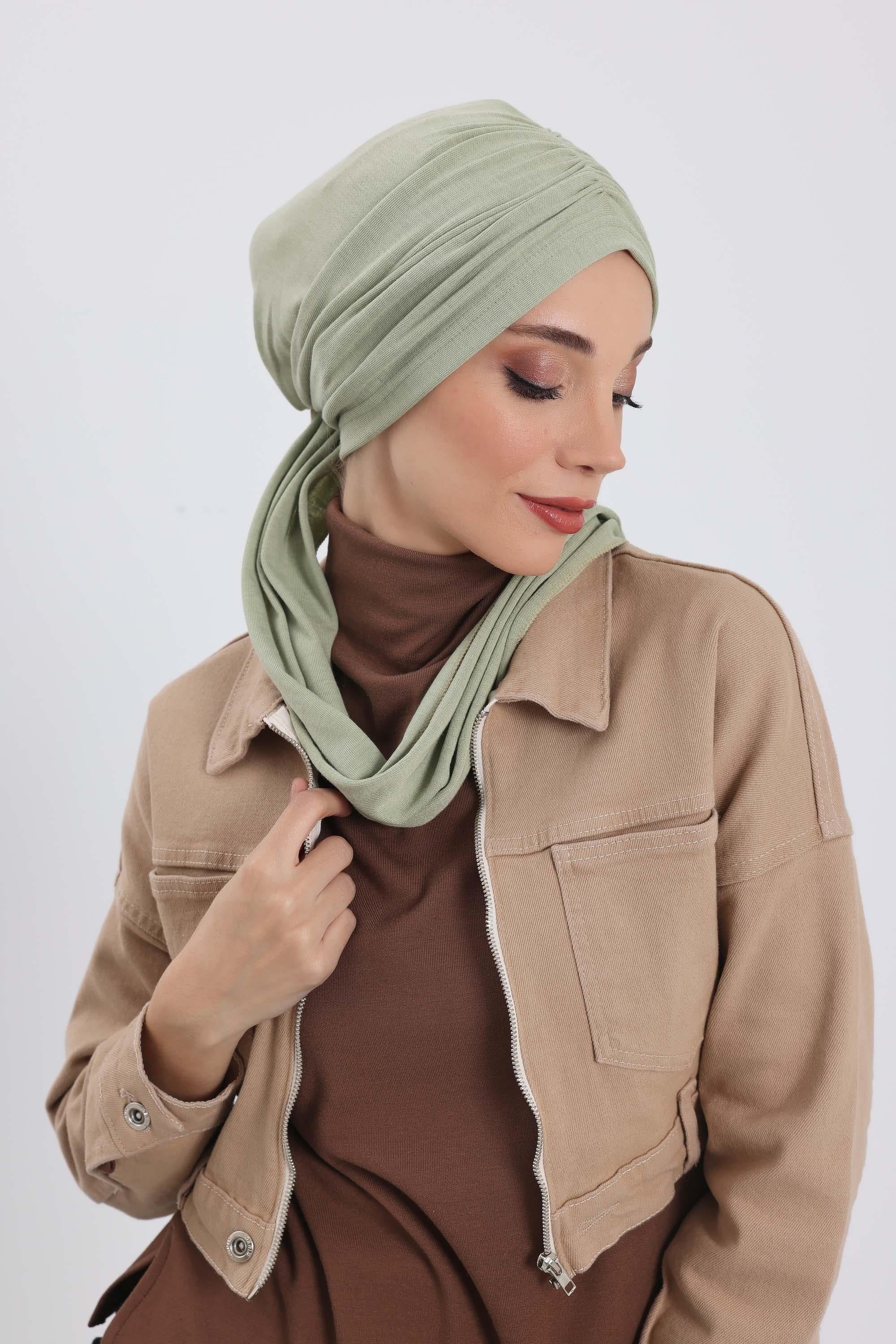 Fularlı Bone Türban,B-81RB