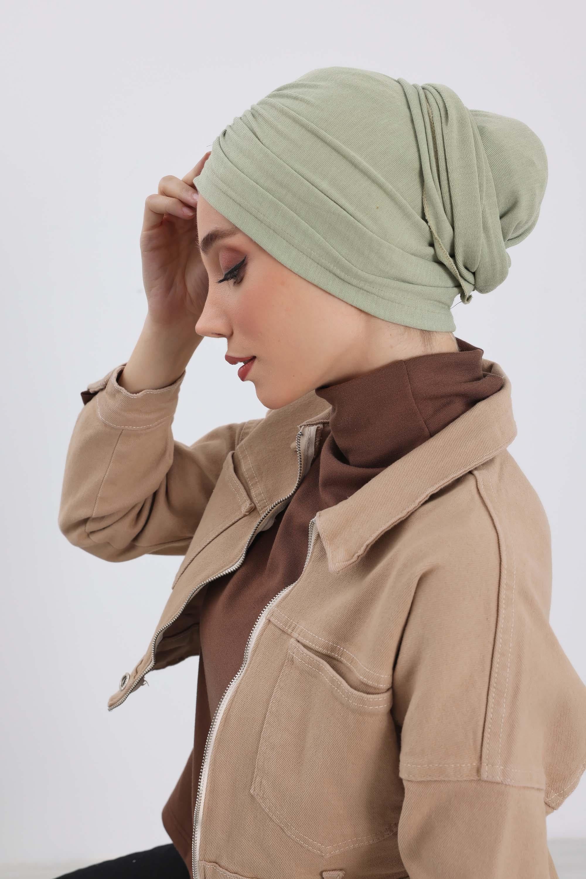 Fularlı Bone Türban,B-81RB