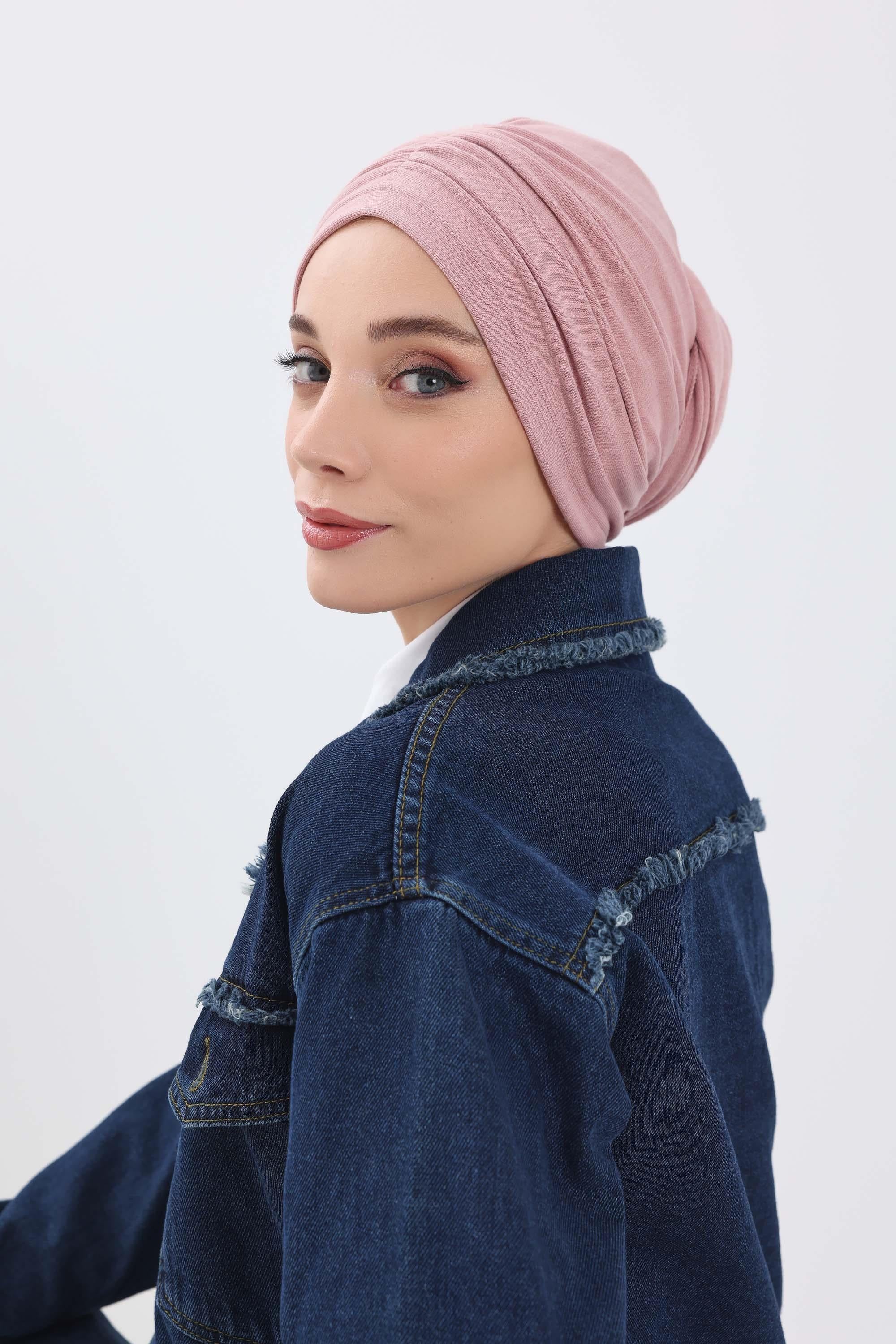 Fularlı Bone Türban,B-81RB
