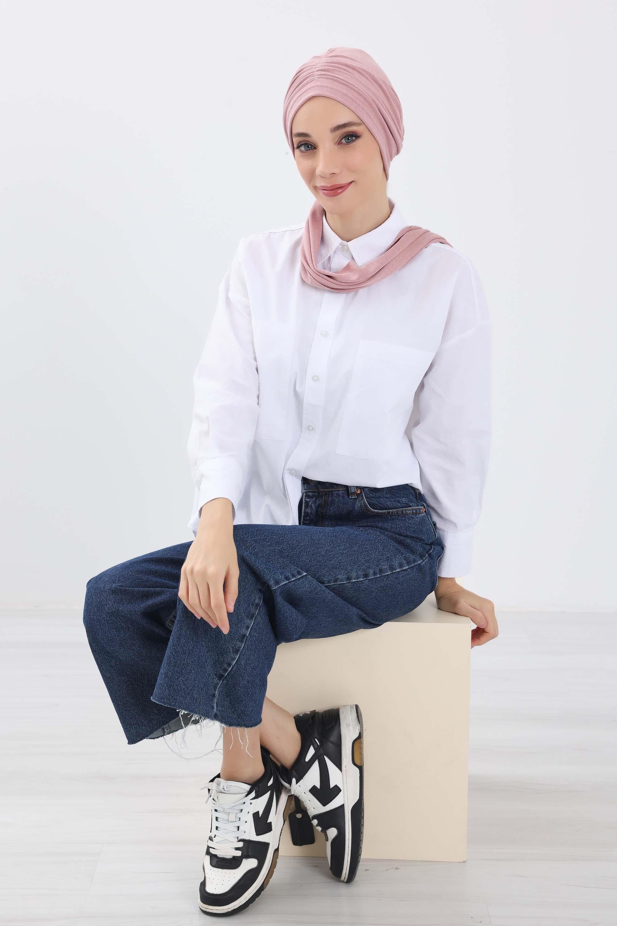 Fularlı Bone Türban,B-81RB