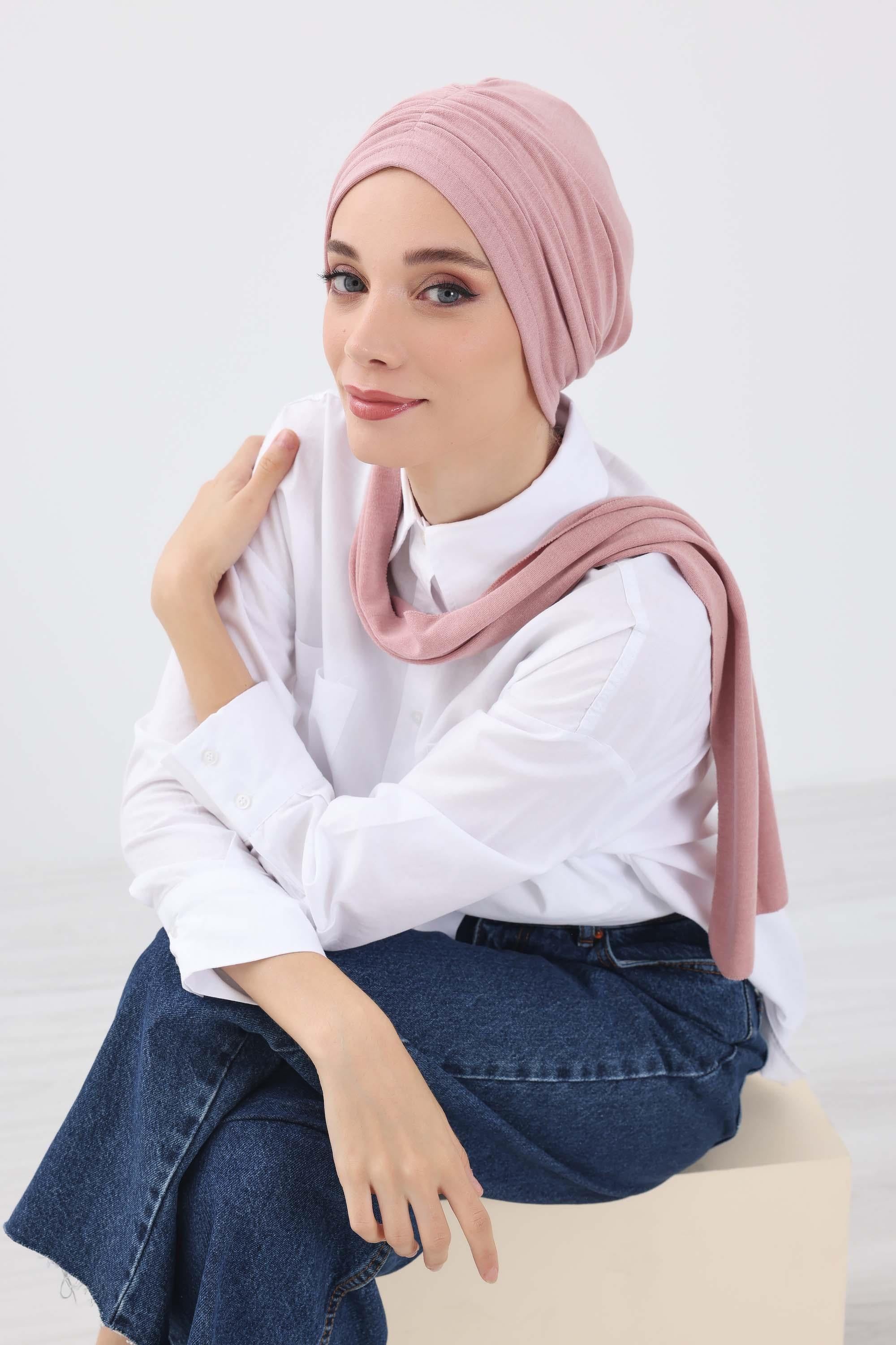 Fularlı Bone Türban,B-81RB