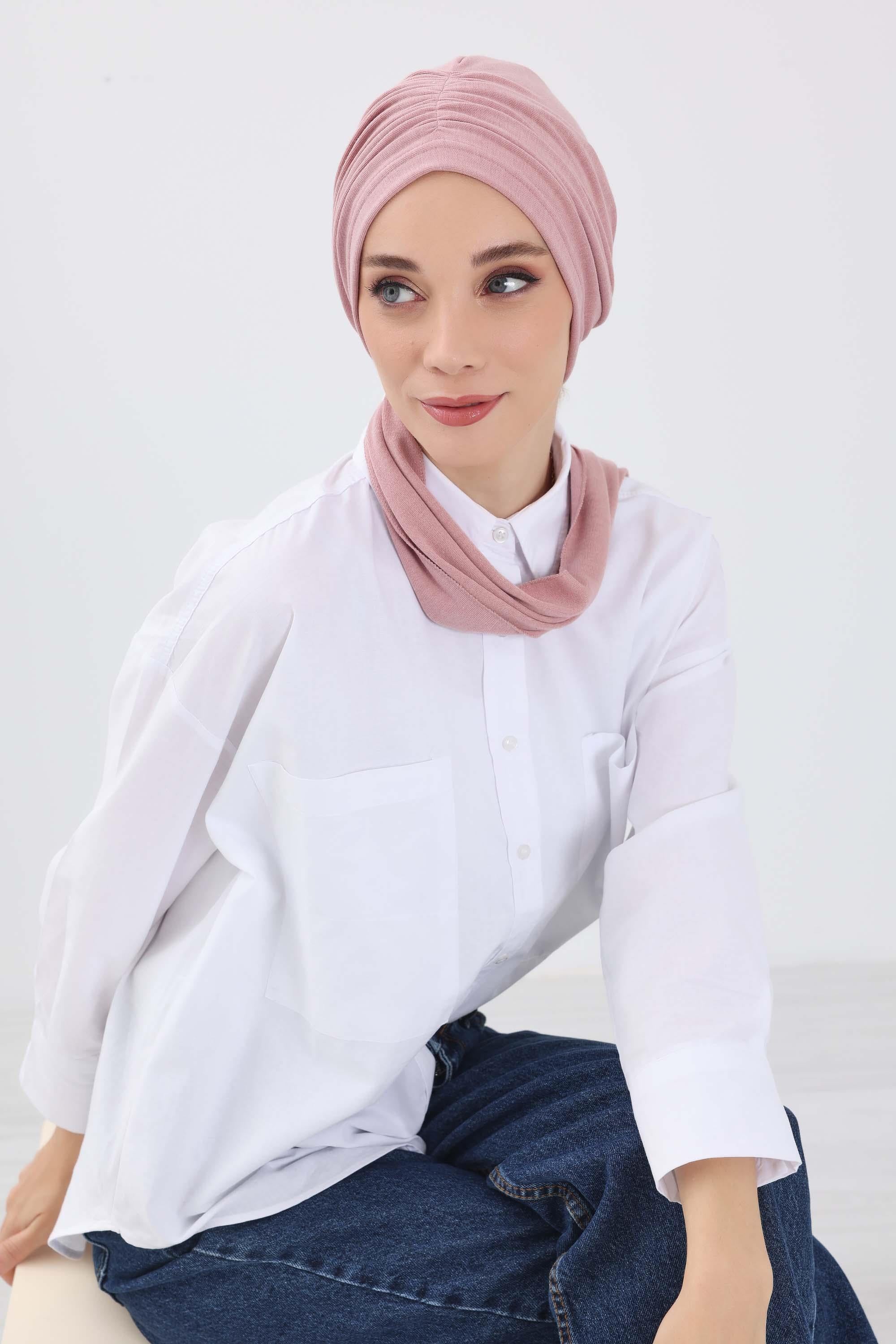 Fularlı Bone Türban,B-81RB