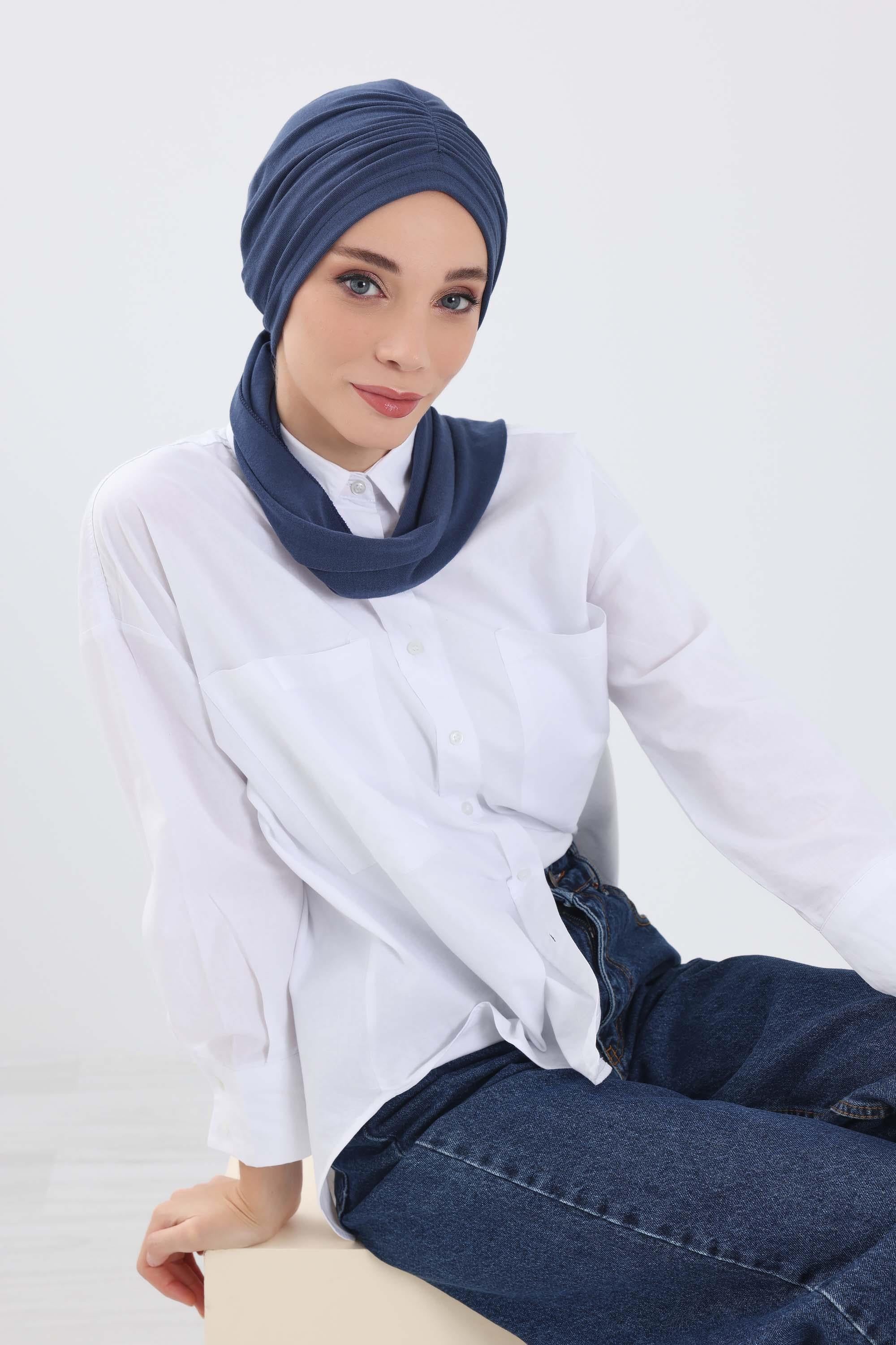 Fularlı Bone Türban,B-81RB