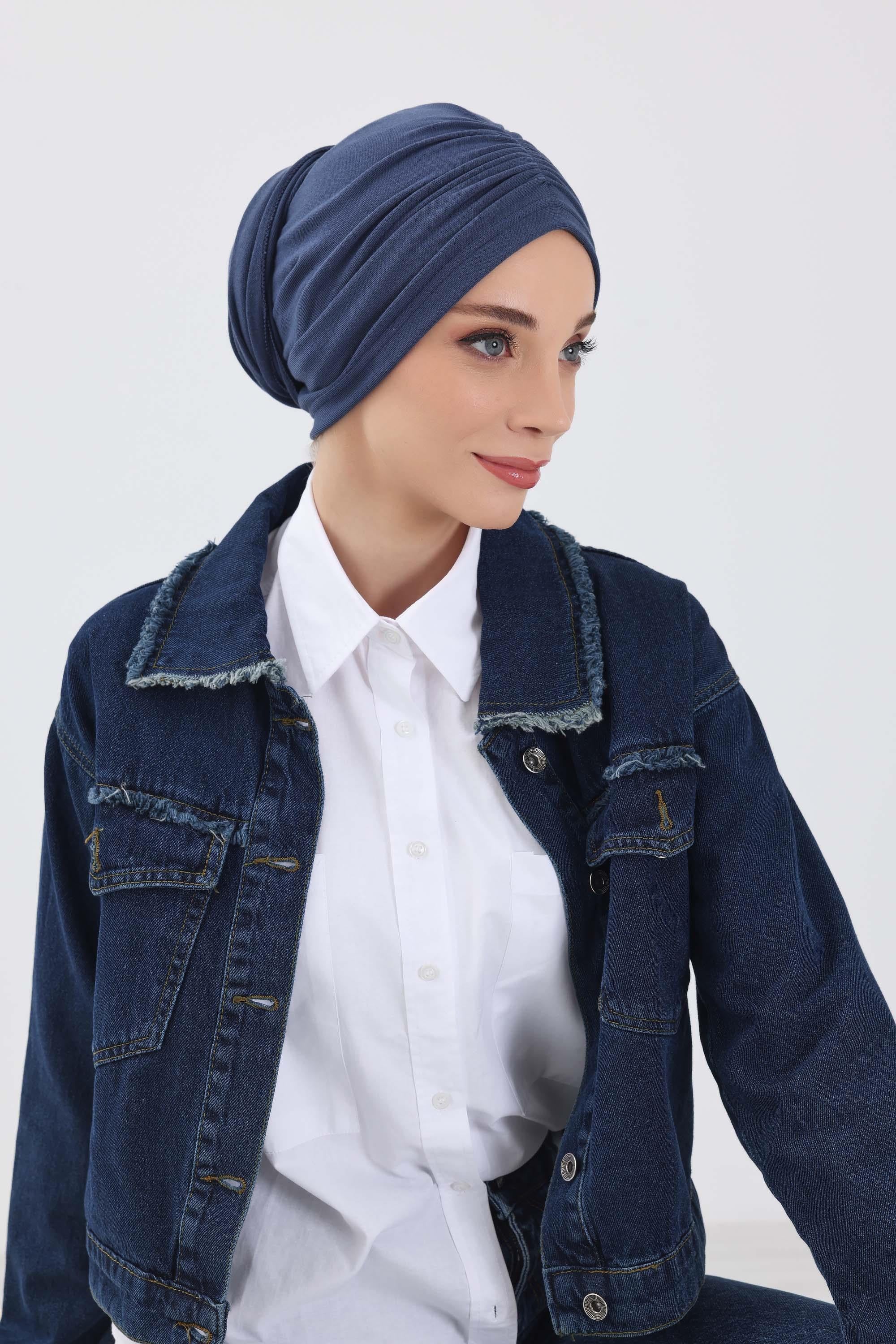 Fularlı Bone Türban,B-81RB