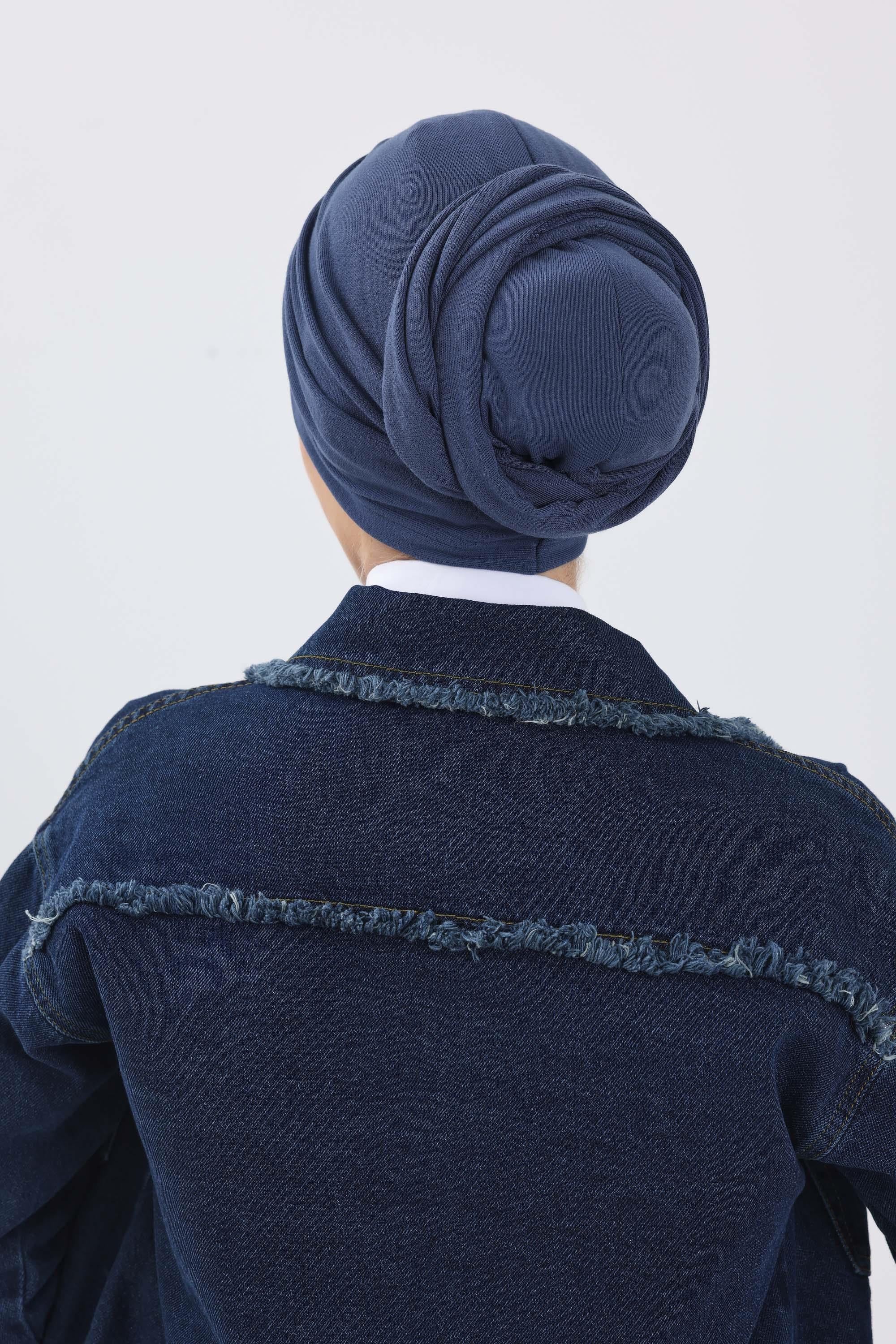 Fularlı Bone Türban,B-81RB