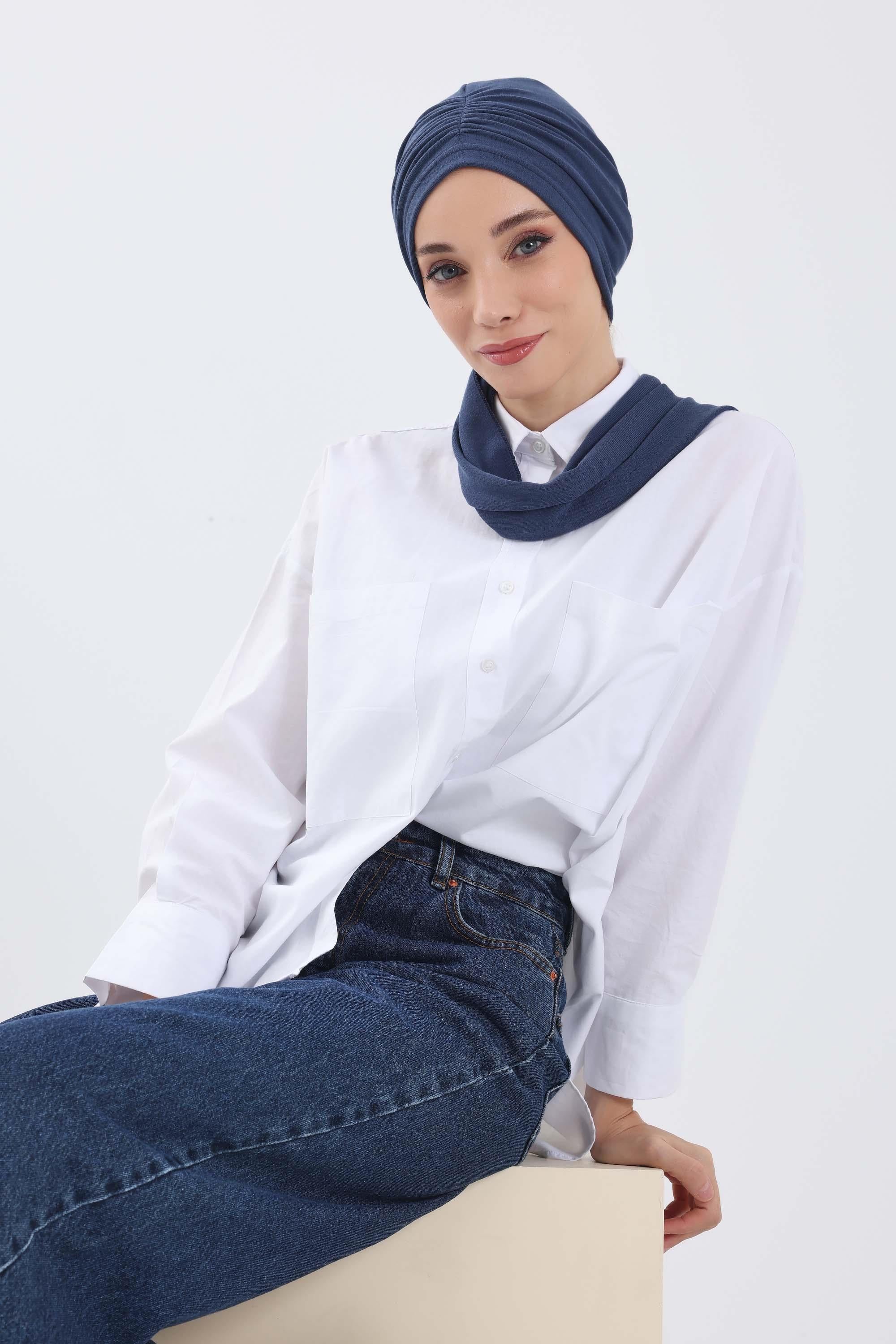 Fularlı Bone Türban,B-81RB