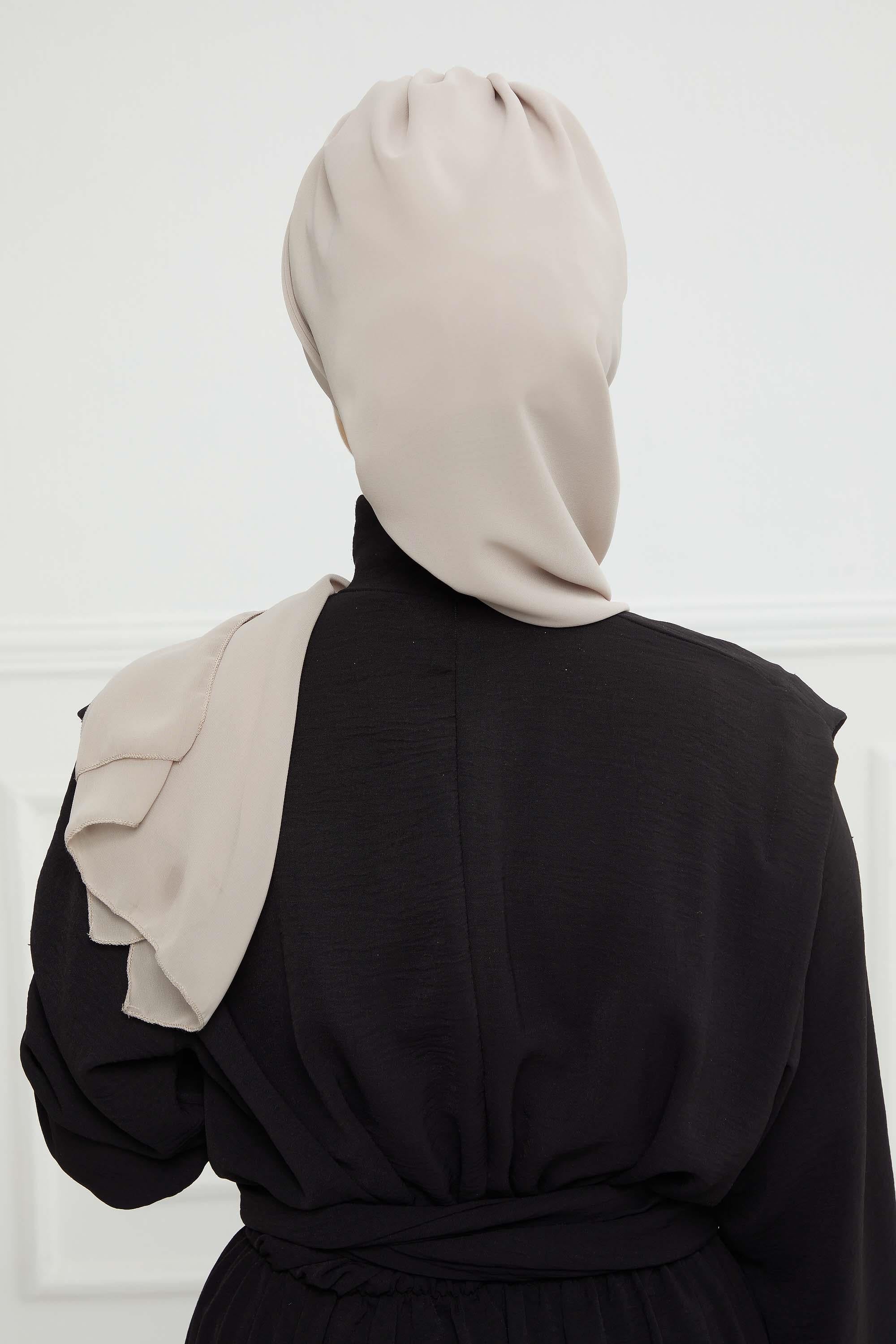 Dekolte Kapatabilen Gold Aksesuarlı Şifon Hazır Türban,HT-11