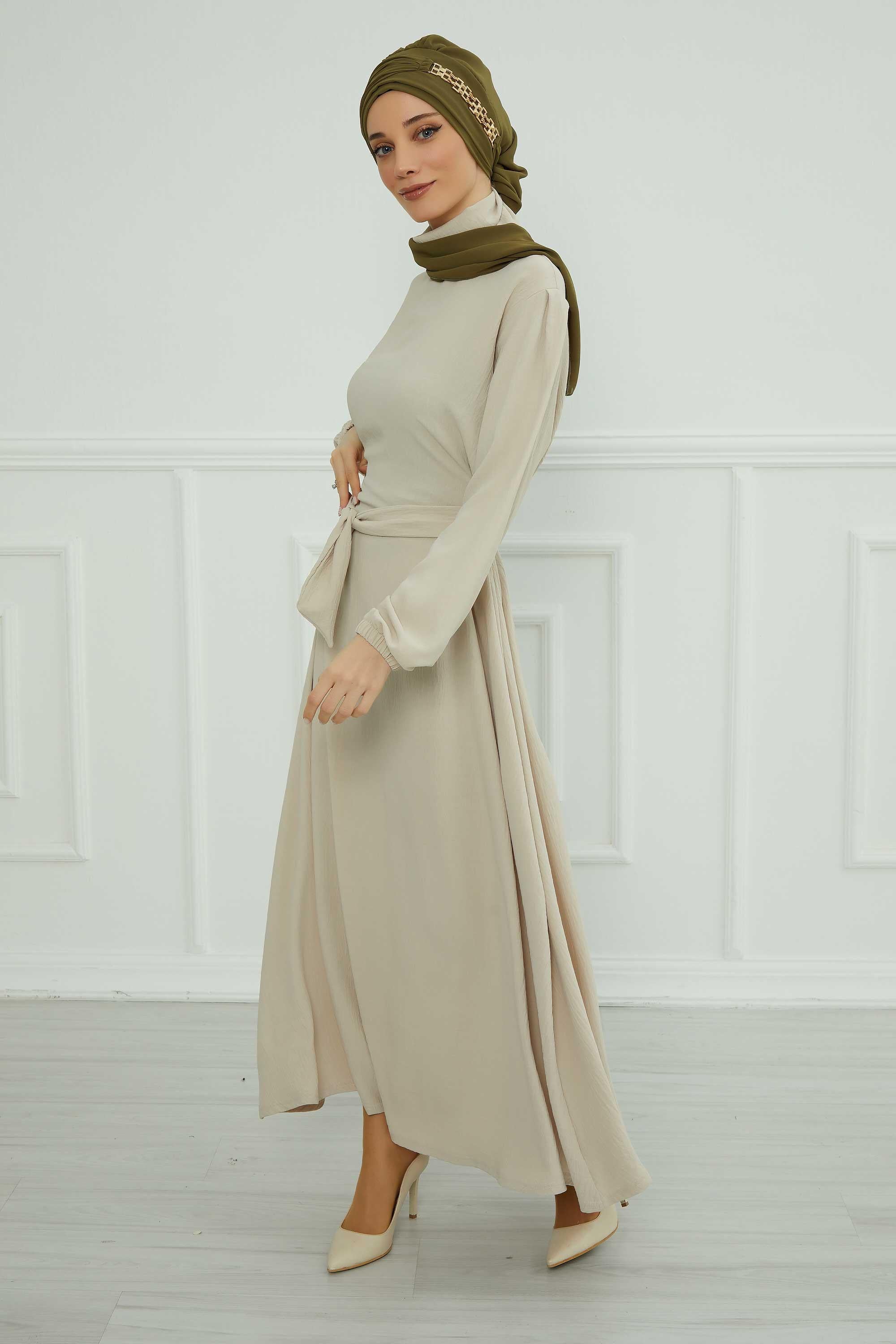 Gold Aksesuarlı Tasarım Şifon Hazır Türban,HT-28,HT-28