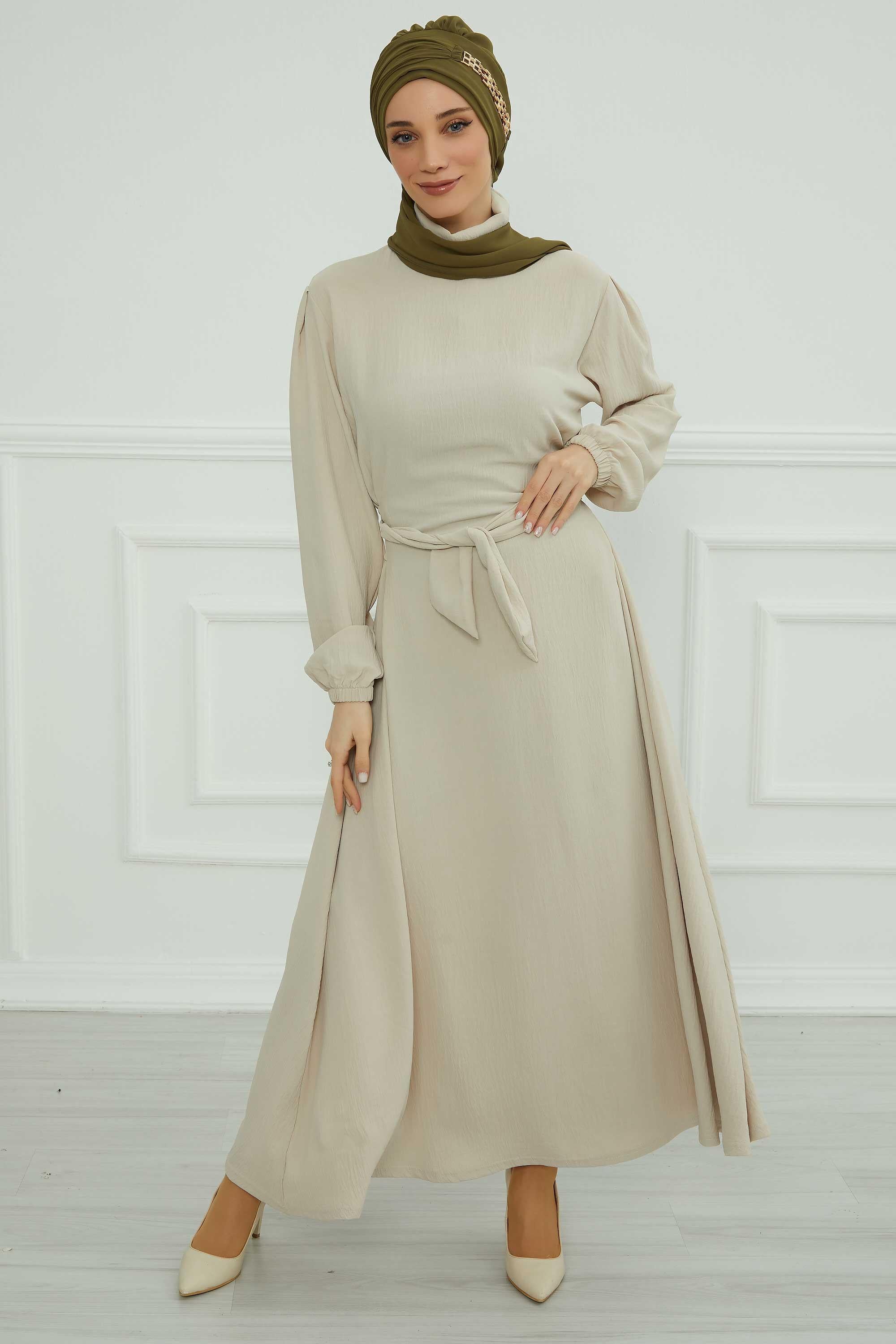 Gold Aksesuarlı Tasarım Şifon Hazır Türban,HT-28,HT-28