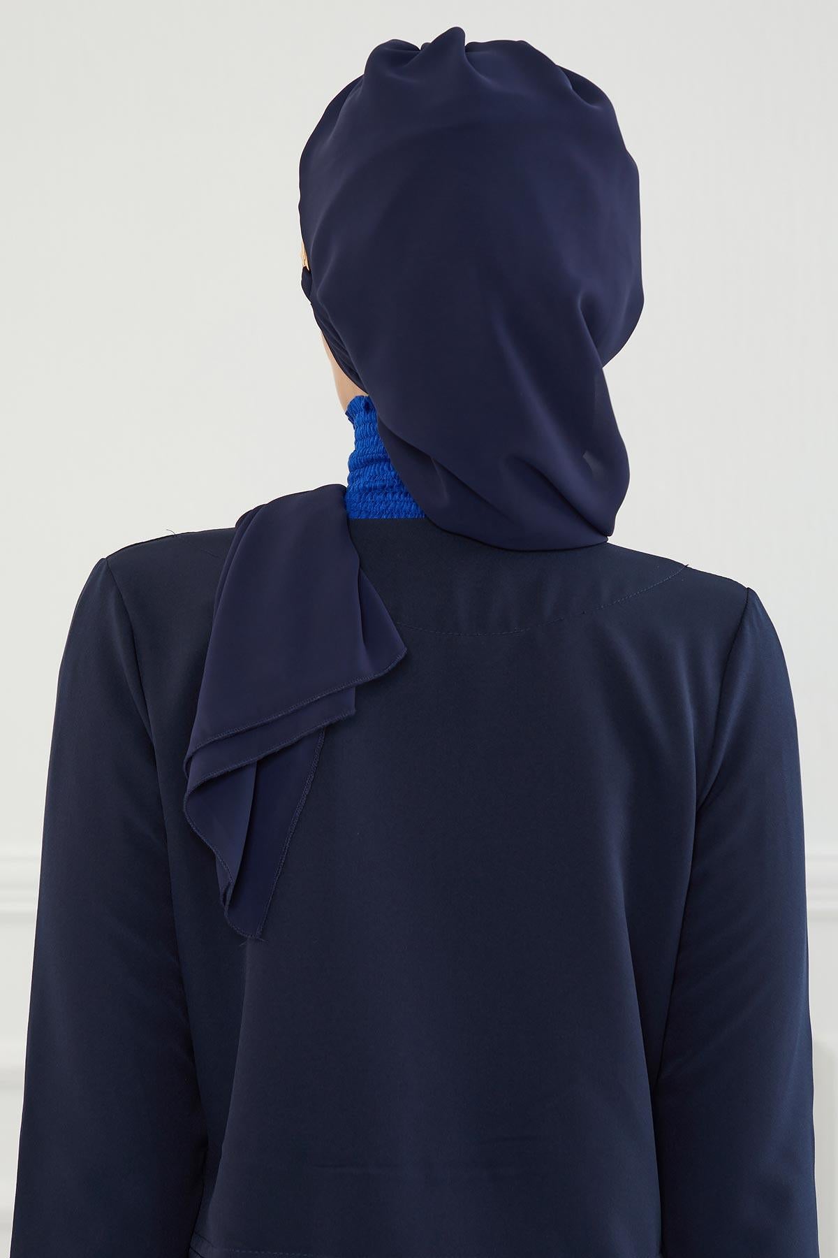 Gold Aksesuarlı Tasarım Şifon Hazır Türban,HT-28,HT-28