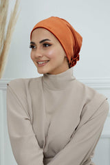 Gül Detaylı Kadife Bone,B-53K