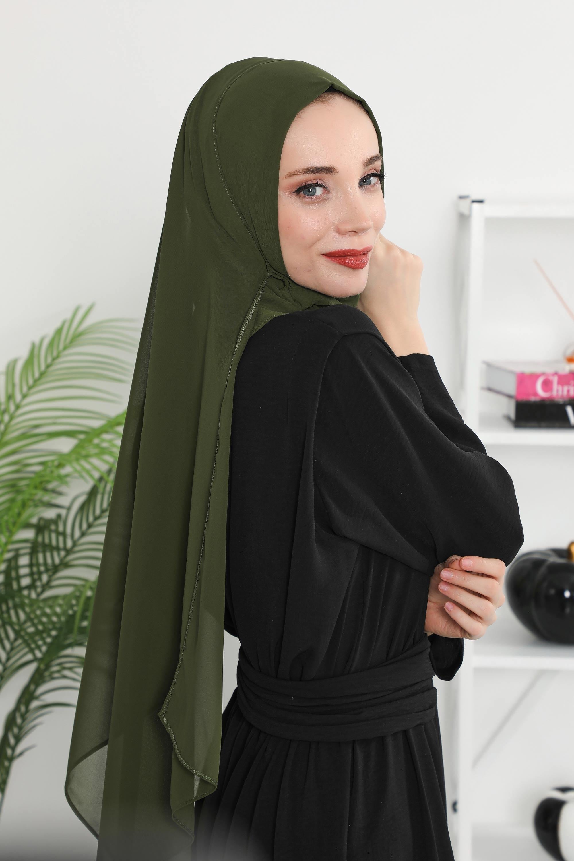 İğnesiz Takılabilen Pratik Şifon Şal,PS-11