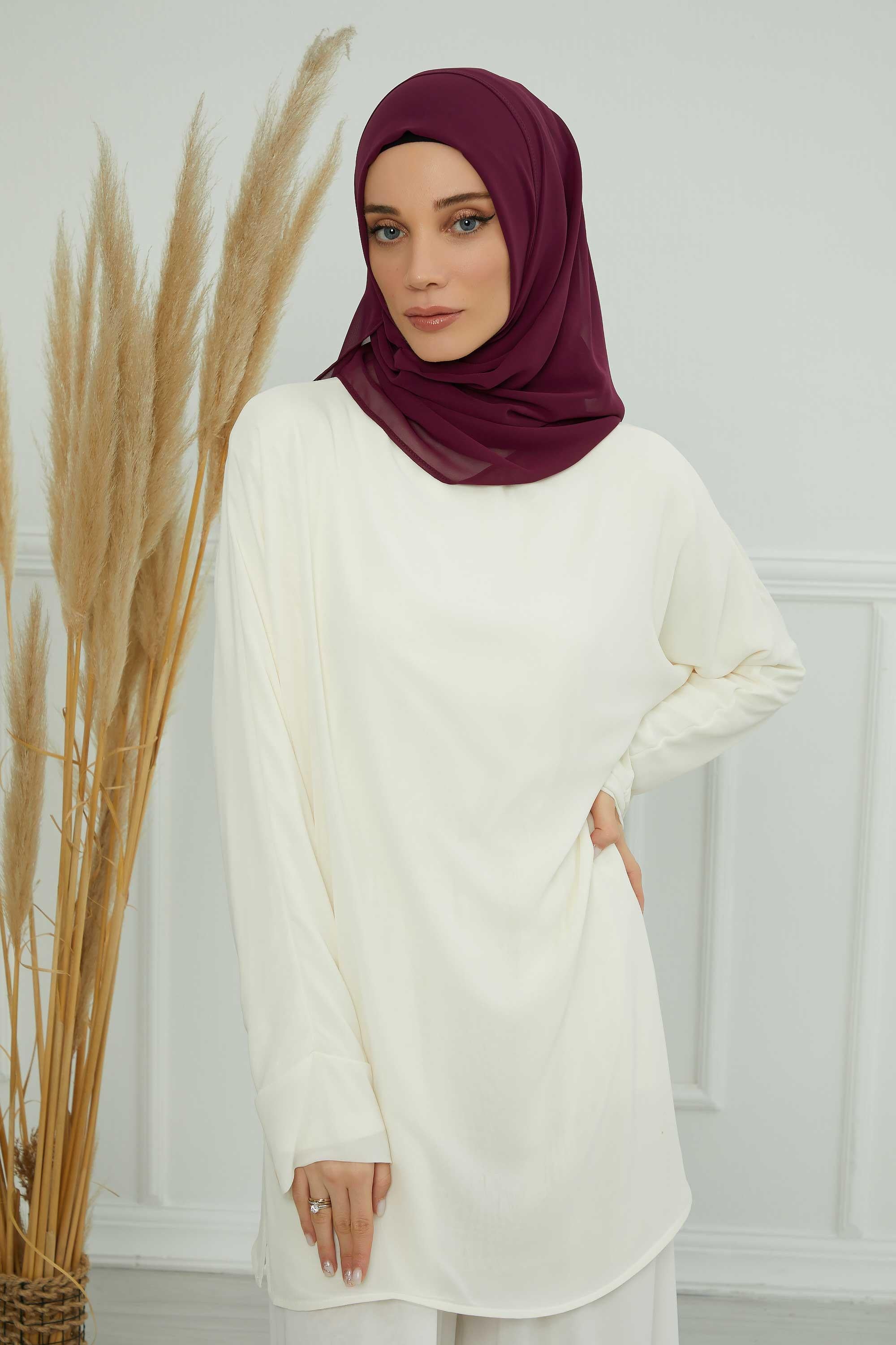 İğnesiz Takılabilen Pratik Şifon Şal,PS-11