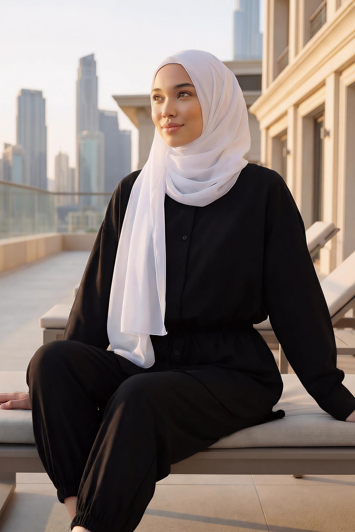 İğnesiz Takılabilen Pratik Şifon Şal,PS-11