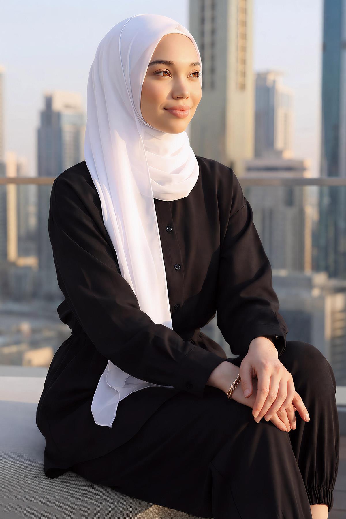 İğnesiz Takılabilen Pratik Şifon Şal,PS-11