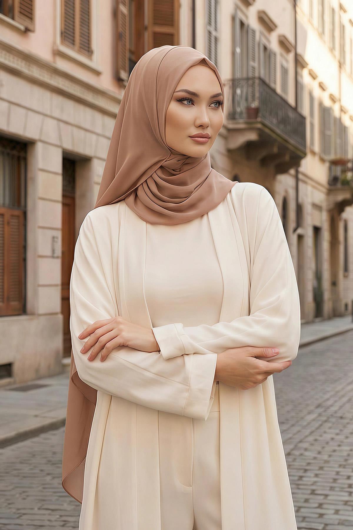 İğnesiz Takılabilen Pratik Şifon Şal,PS-11