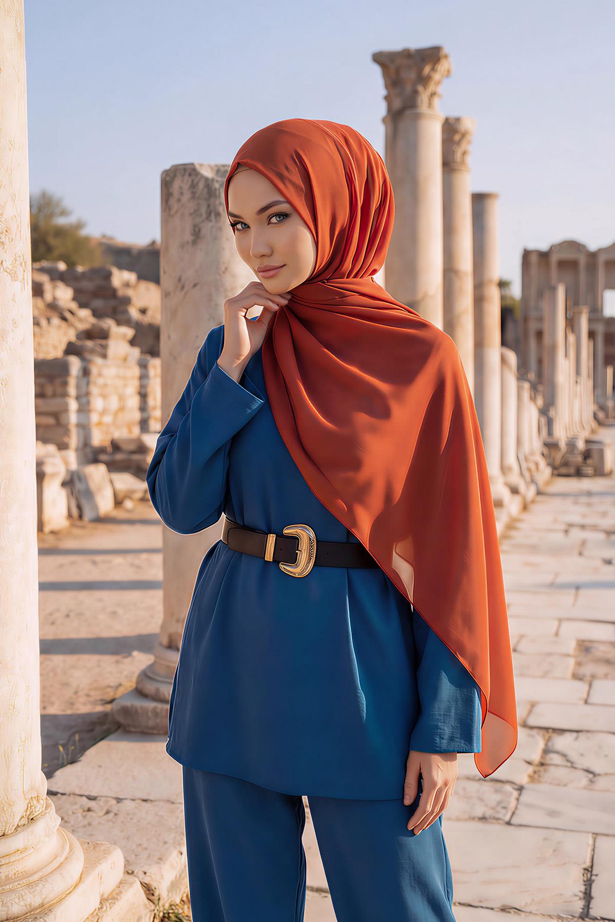 İğnesiz Takılabilen Pratik Şifon Şal,PS-11