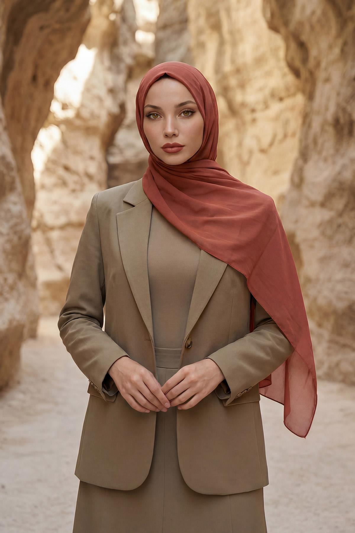 İğnesiz Takılabilen Pratik Şifon Şal,PS-11