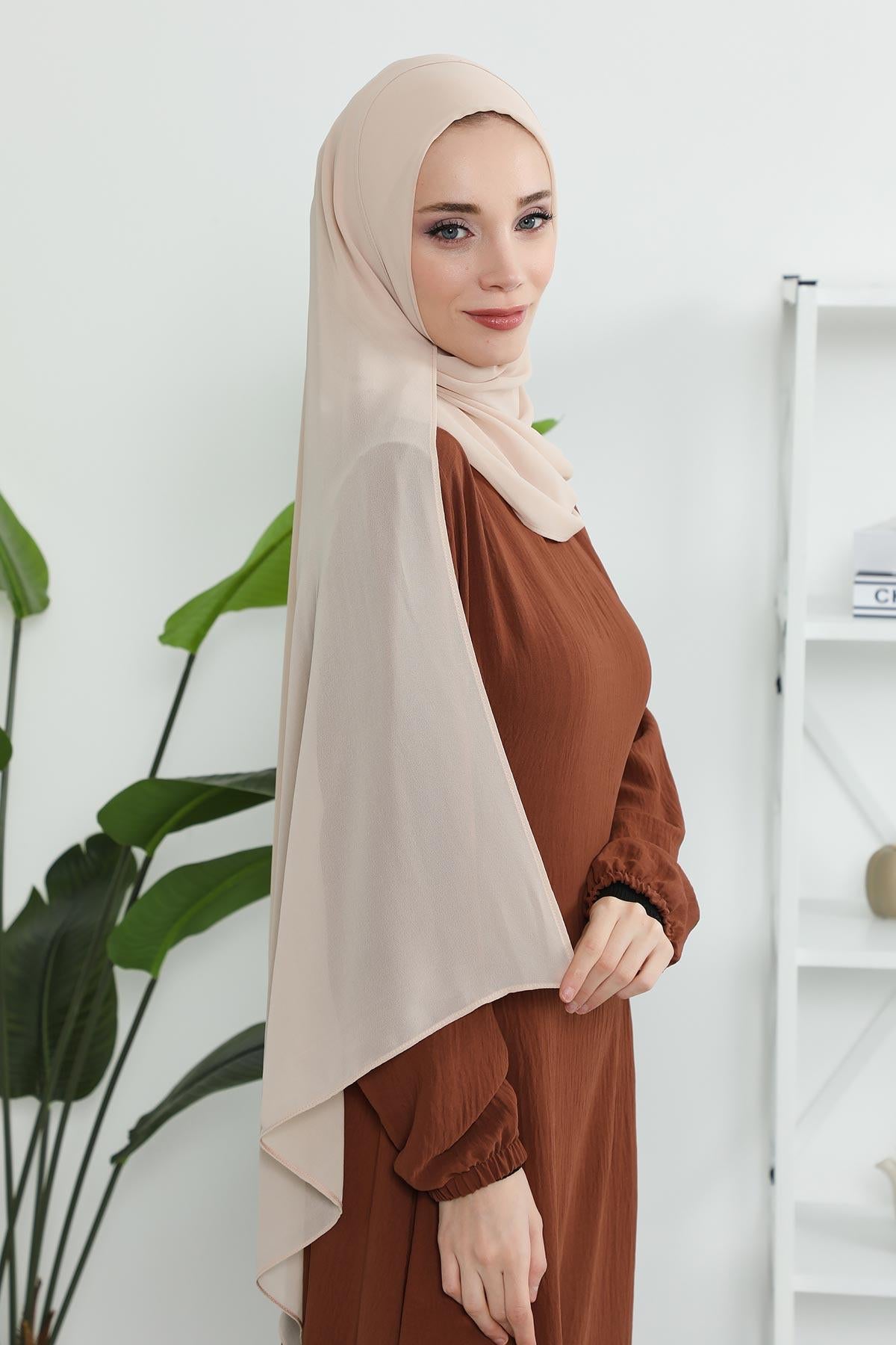 İğnesiz Takılabilen Pratik Şifon Şal,PS-11