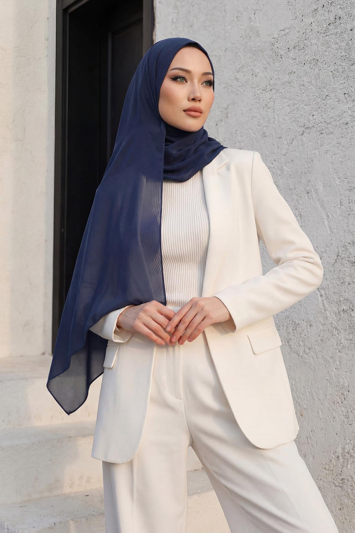 İğnesiz Takılabilen Pratik Şifon Şal,PS-11