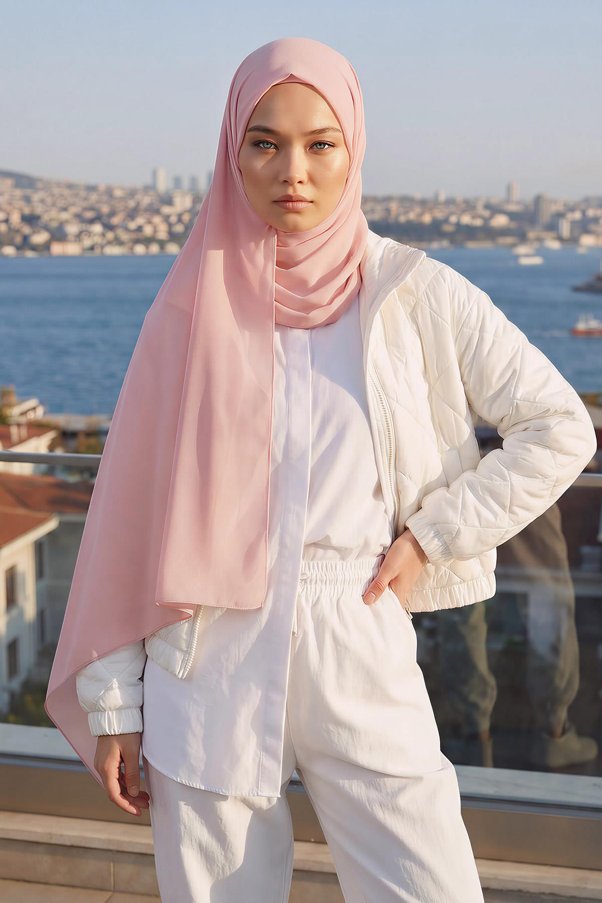 İğnesiz Takılabilen Pratik Şifon Şal,PS-11