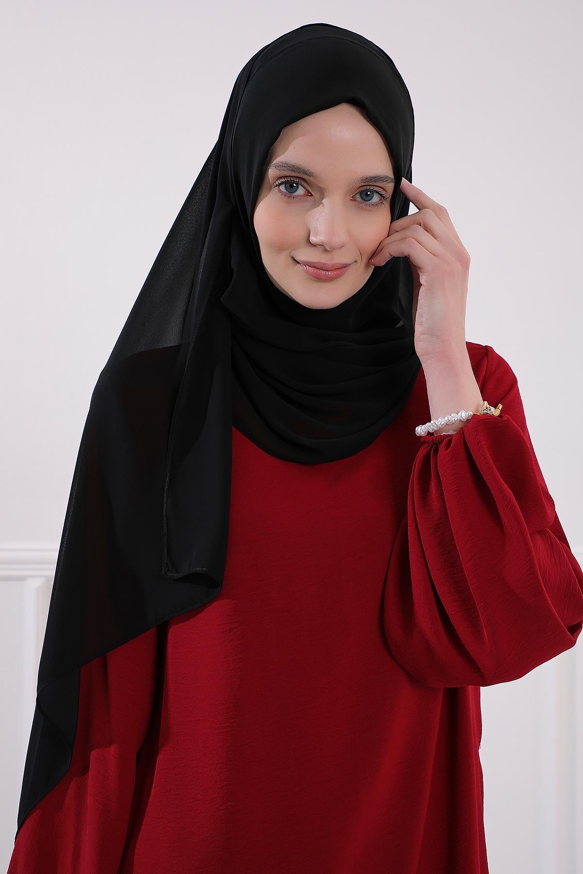 İğnesiz Takılabilen Pratik Şifon Şal,PS-11