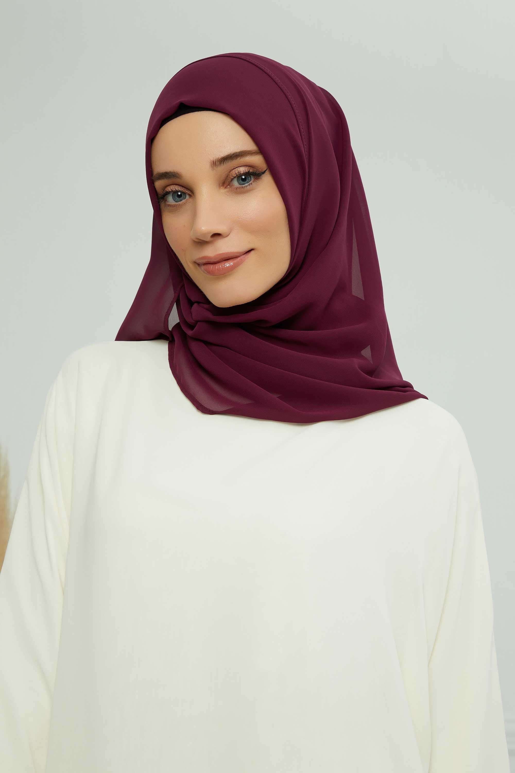 İğnesiz Takılabilen Pratik Şifon Şal,PS-11