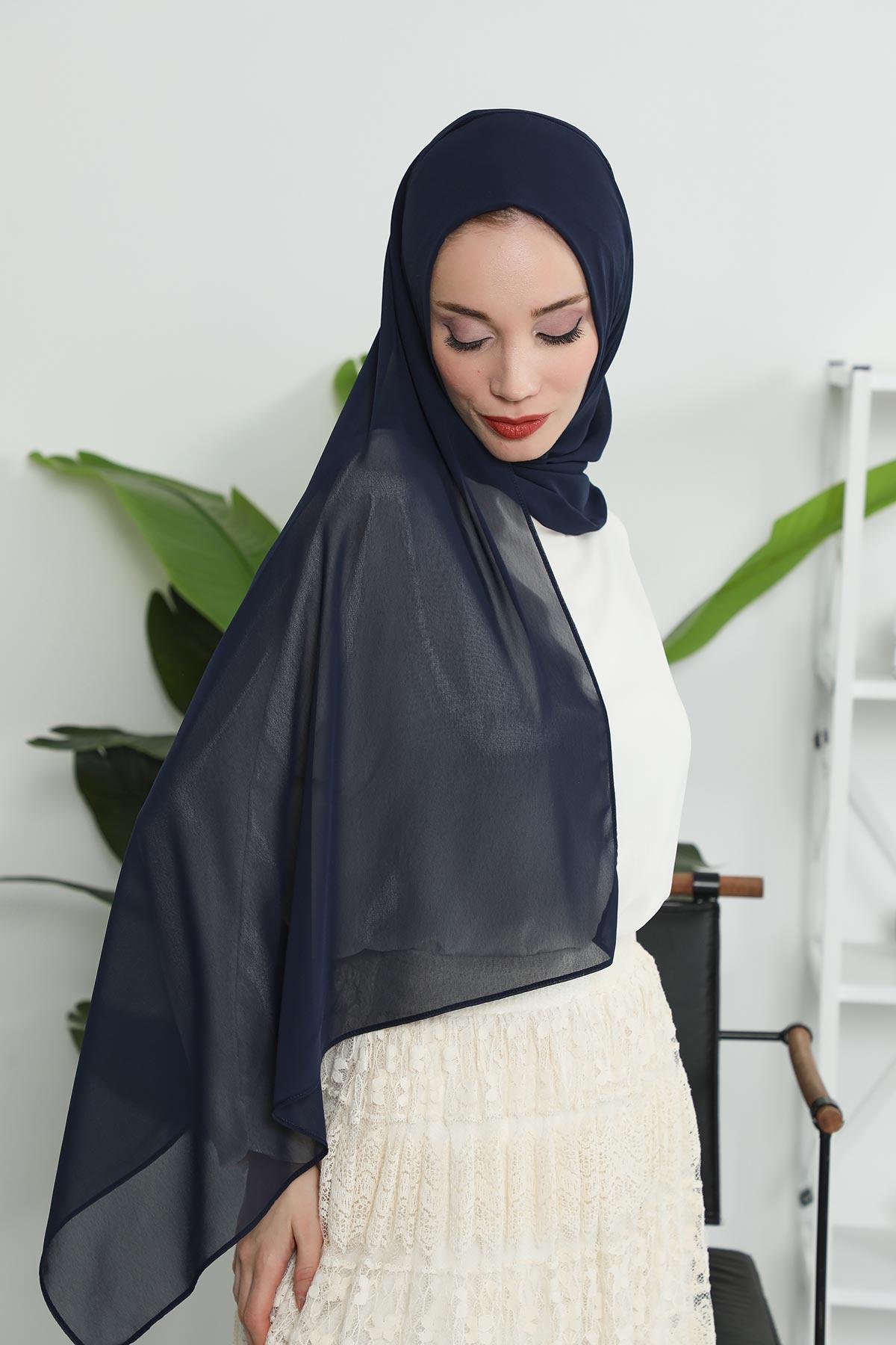 İğnesiz Takılabilen Pratik Şifon Şal,PS-11