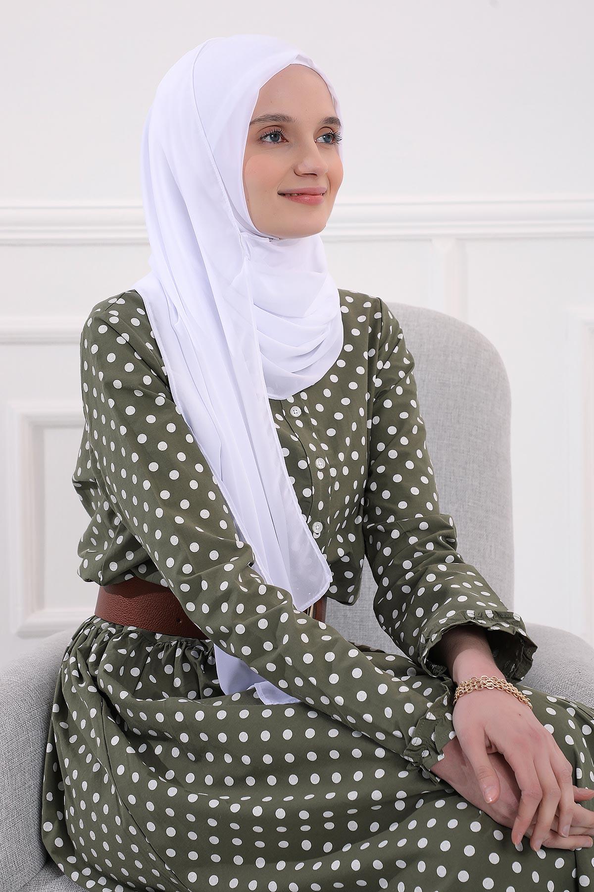 İğnesiz Takılabilen Pratik Şifon Şal,PS-11