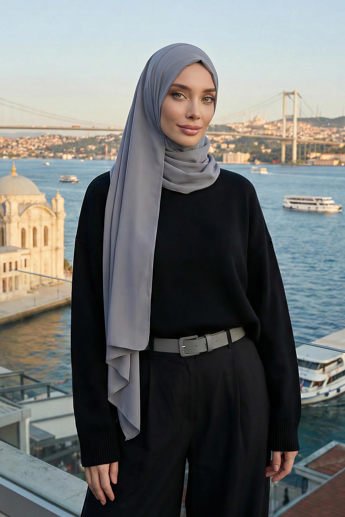 İğnesiz Takılabilen Pratik Şifon Şal,PS-11