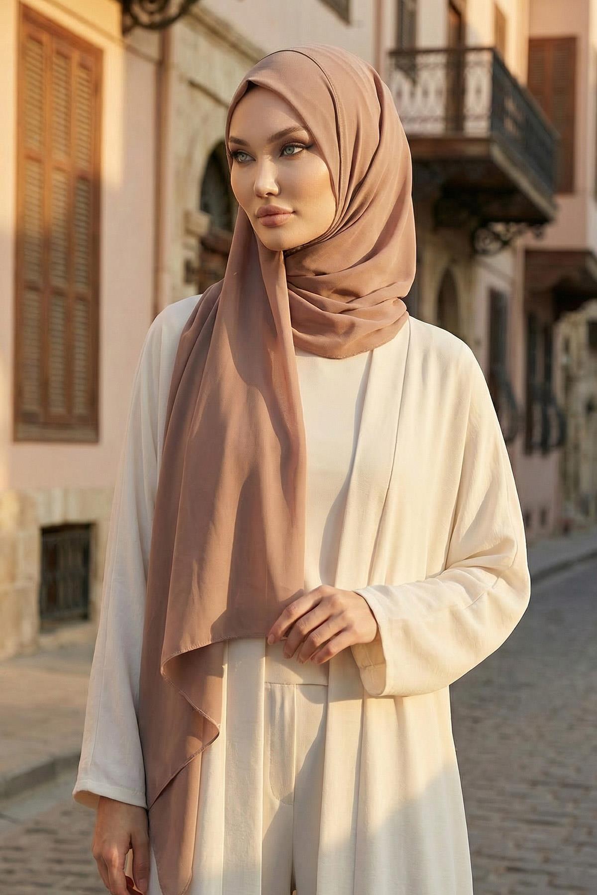 İğnesiz Takılabilen Pratik Şifon Şal,PS-11