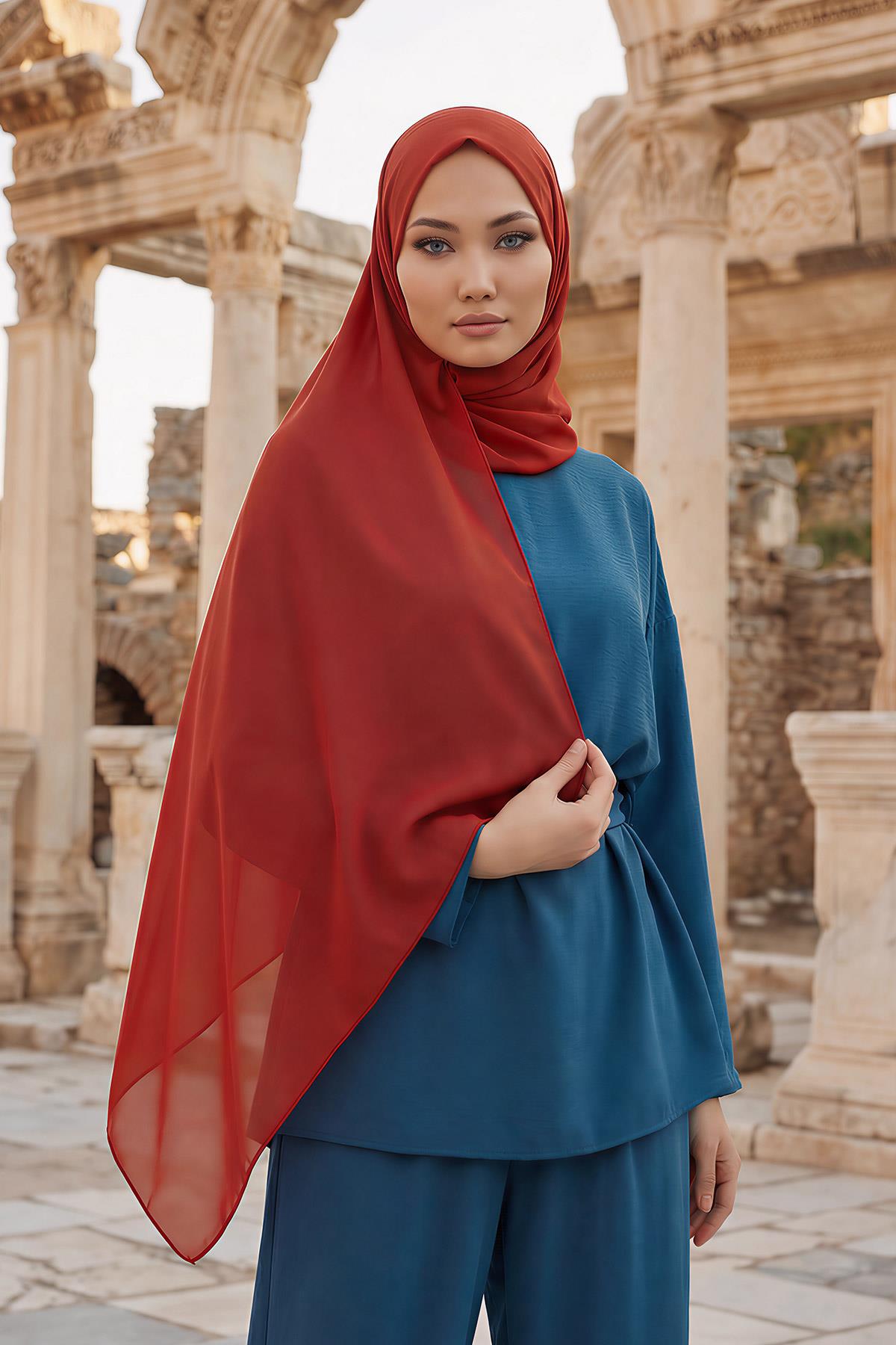 İğnesiz Takılabilen Pratik Şifon Şal,PS-11