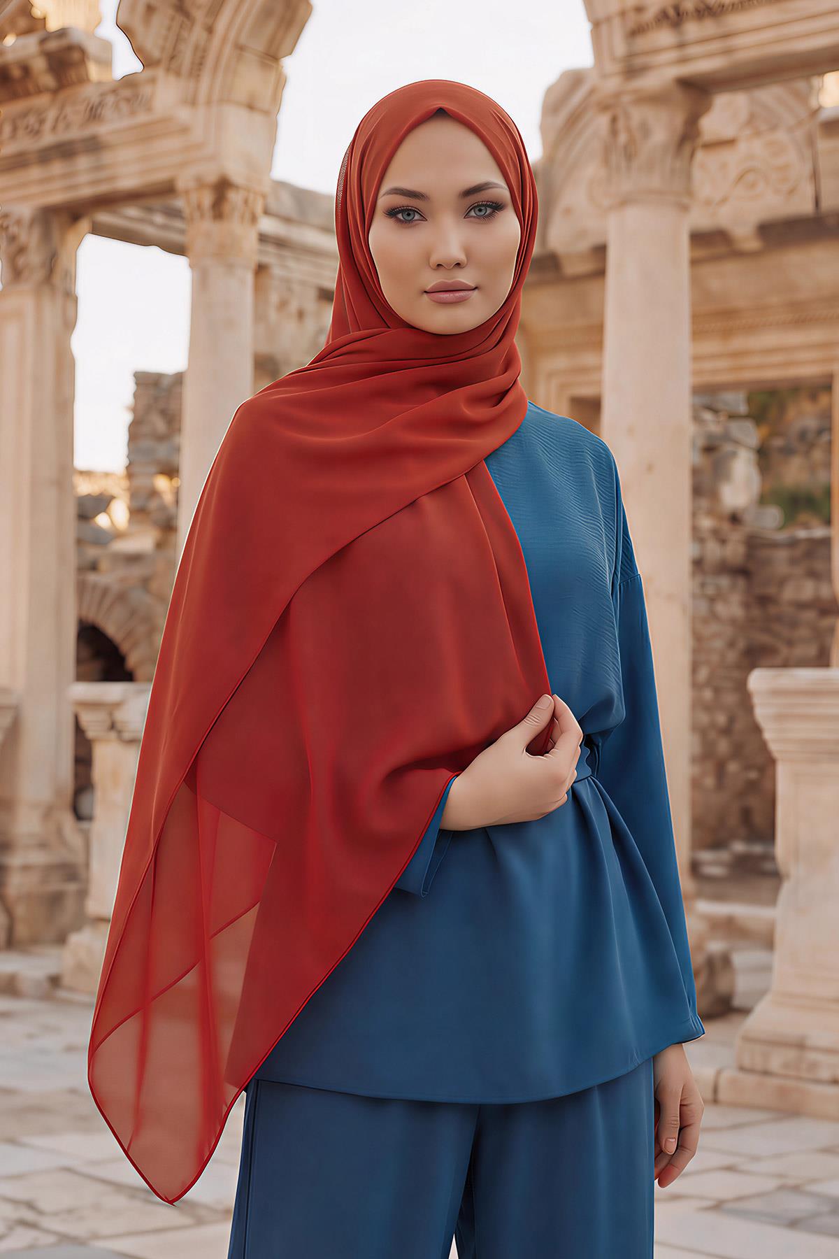 İğnesiz Takılabilen Pratik Şifon Şal,PS-11