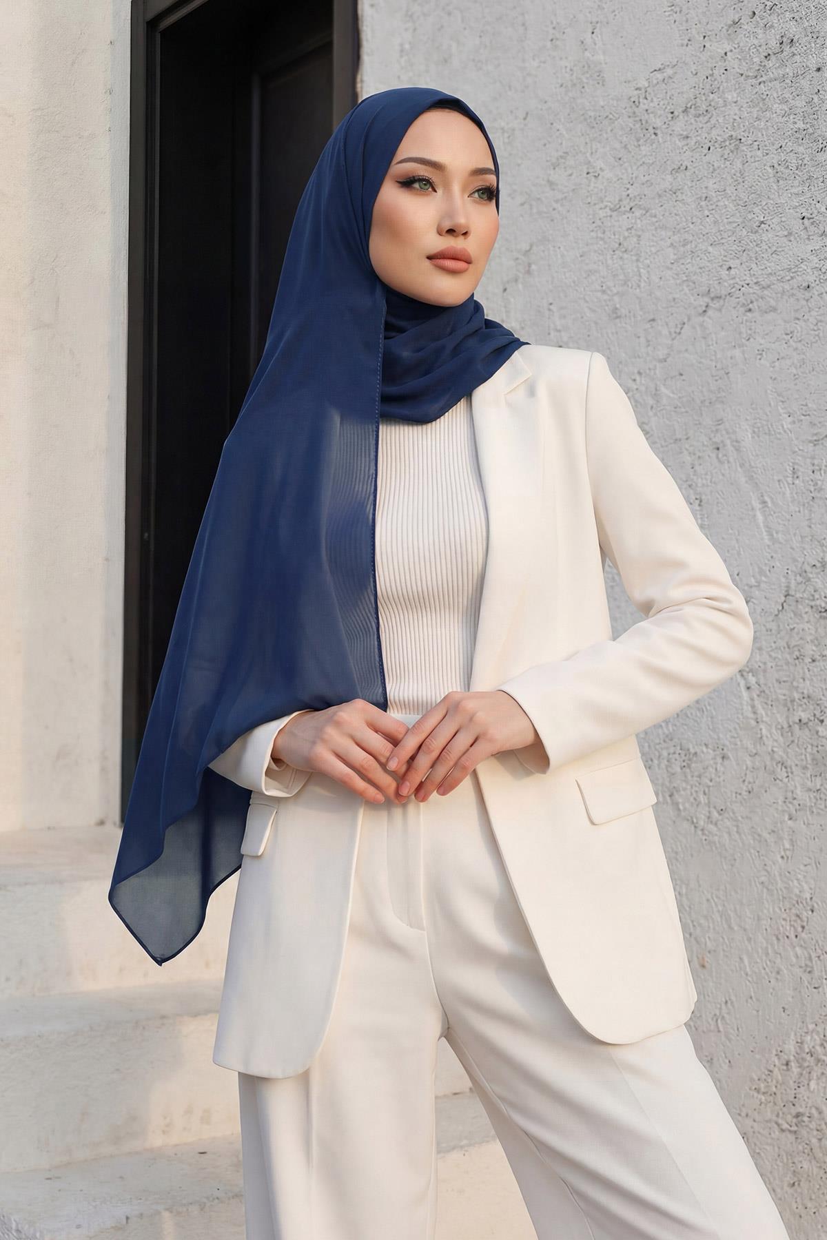 İğnesiz Takılabilen Pratik Şifon Şal,PS-11