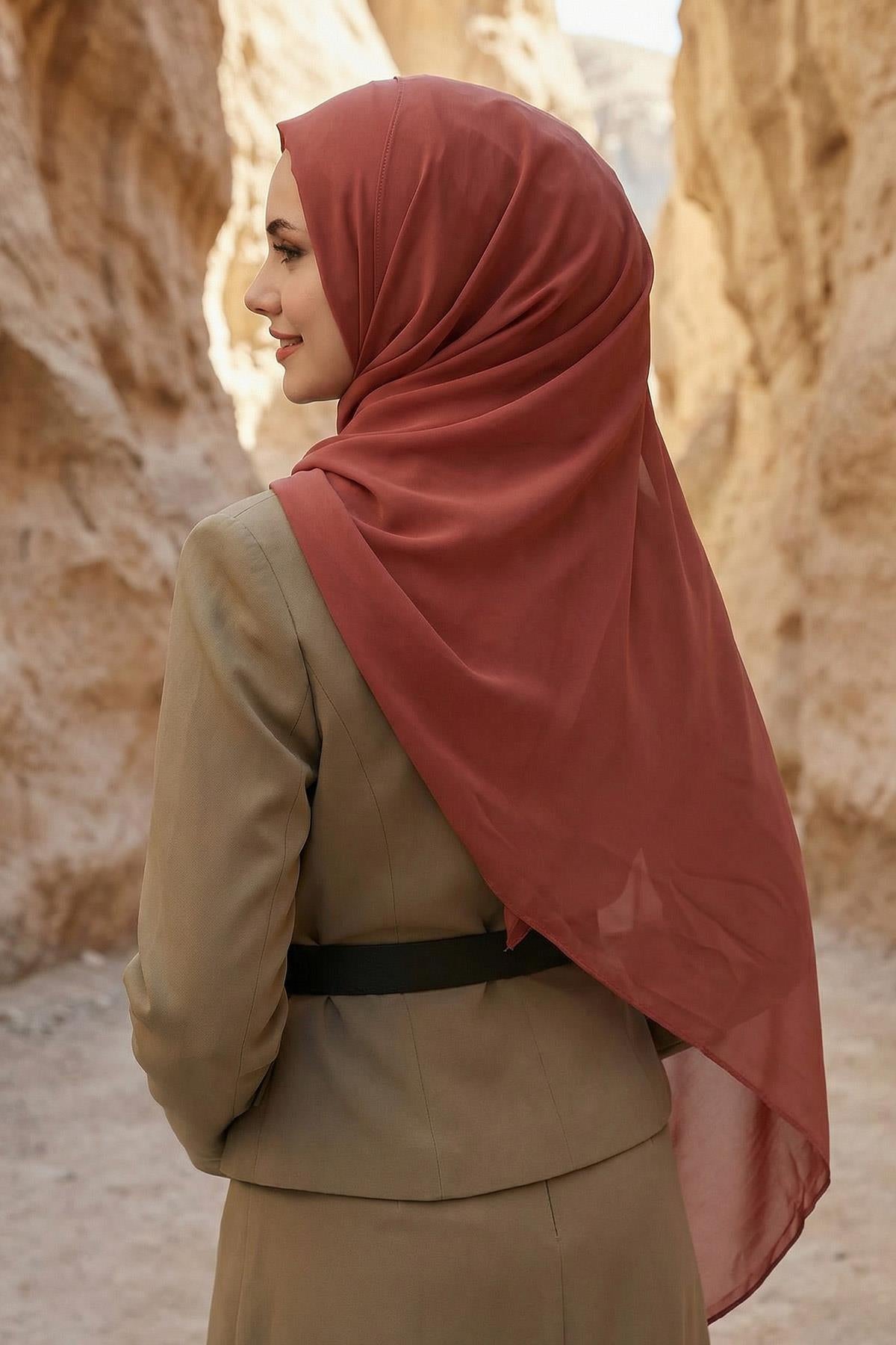 İğnesiz Takılabilen Pratik Şifon Şal,PS-11