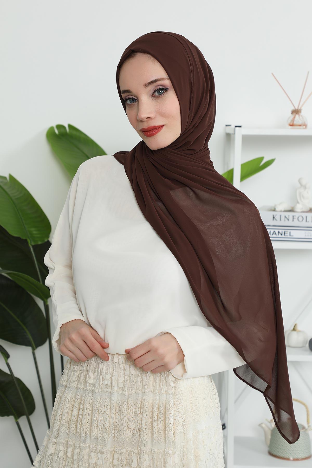 İğnesiz Takılabilen Pratik Şifon Şal,PS-11