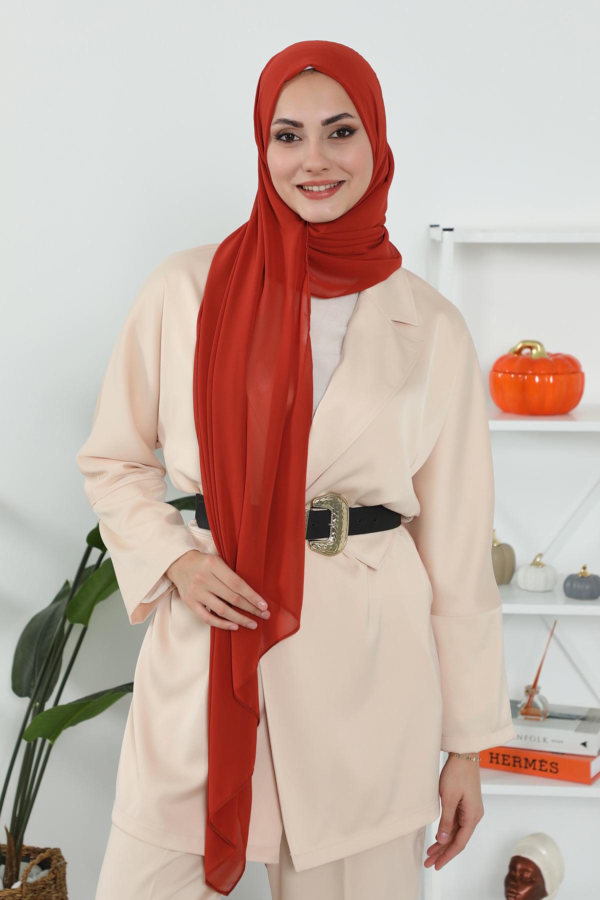 İğnesiz Takılabilen Pratik Şifon Şal,PS-11