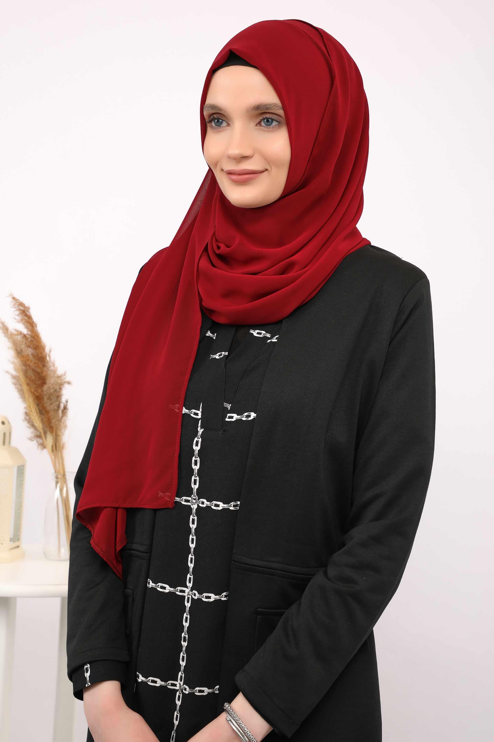 İğnesiz Takılabilen Pratik Şifon Şal,PS-11