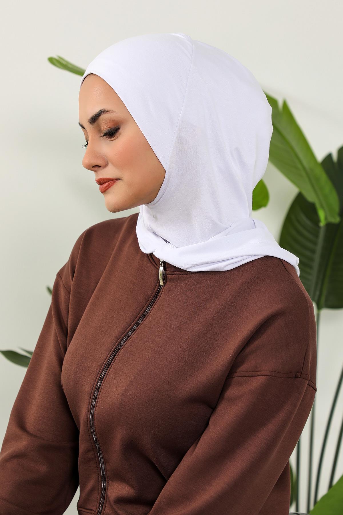 Kapşon ve Kapatıcı Özellikli Penye Kadın Hazır Bone,B-89P