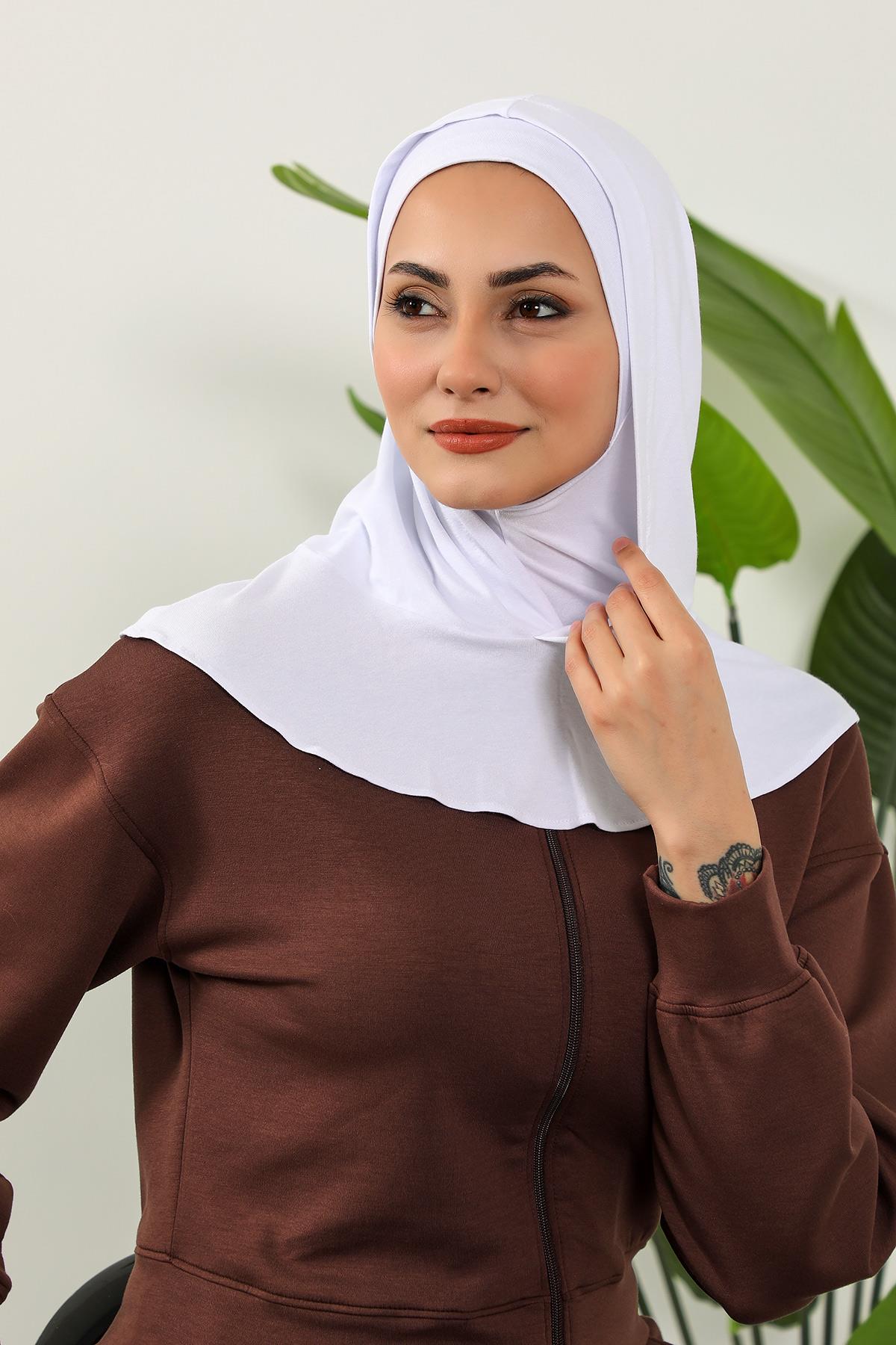 Kapşon ve Kapatıcı Özellikli Penye Kadın Hazır Bone,B-89P