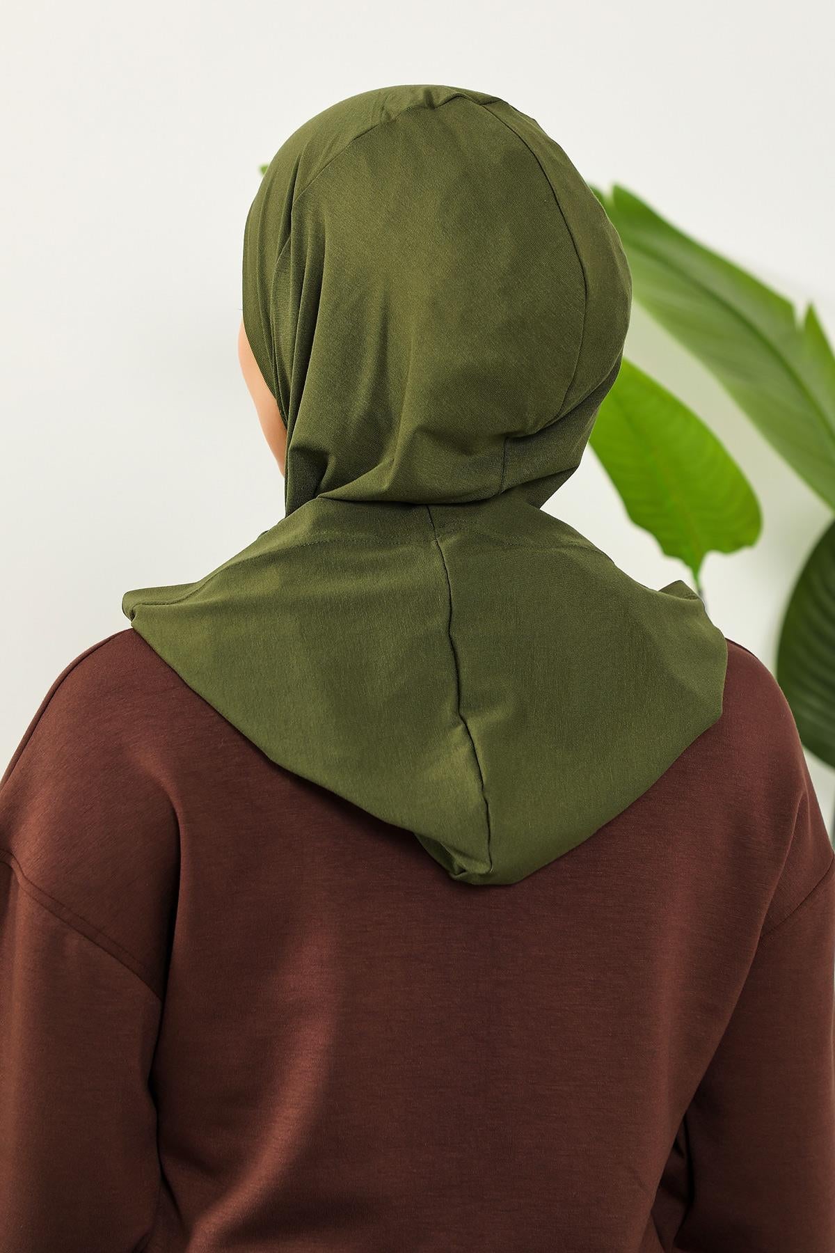 Kapşon ve Kapatıcı Özellikli Penye Kadın Hazır Bone,B-89P