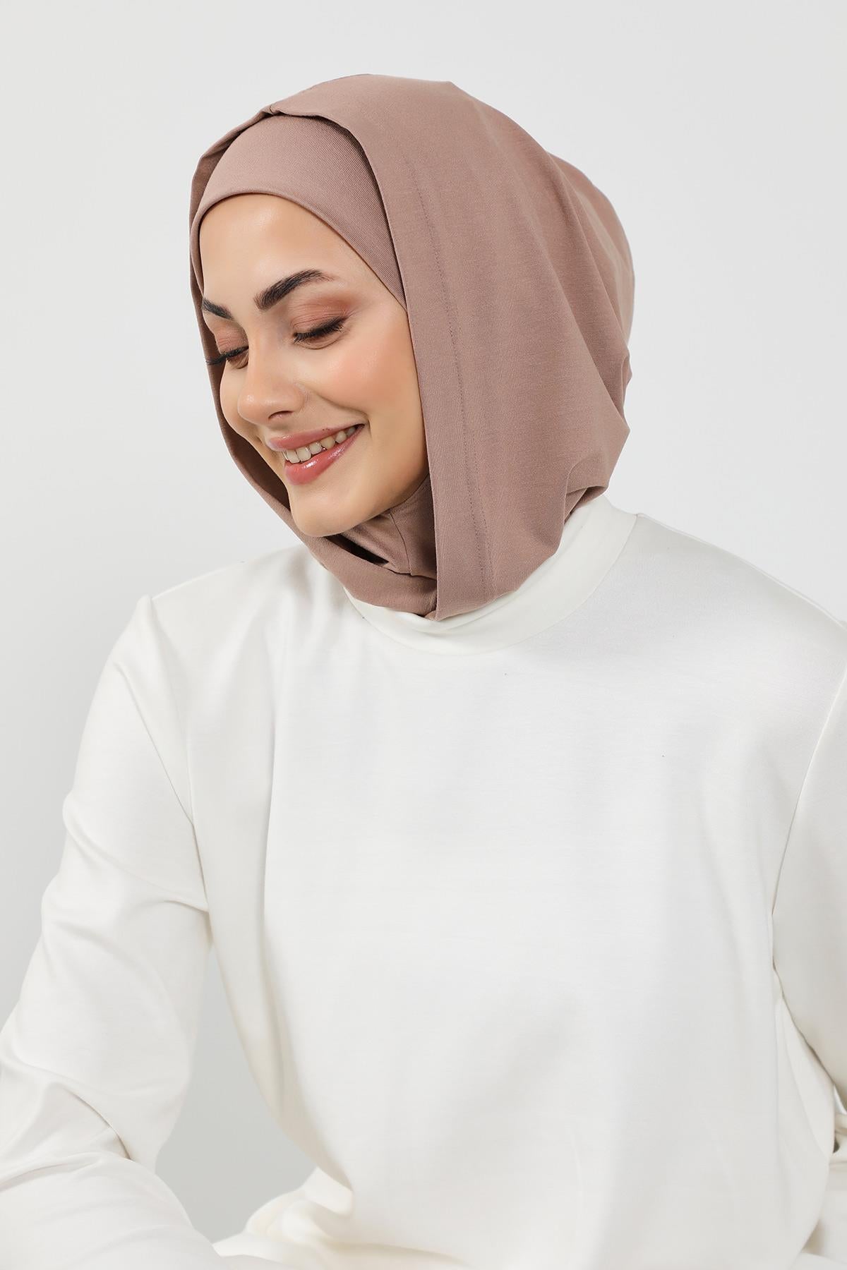 Kapşon ve Kapatıcı Özellikli Penye Kadın Hazır Bone,B-89P