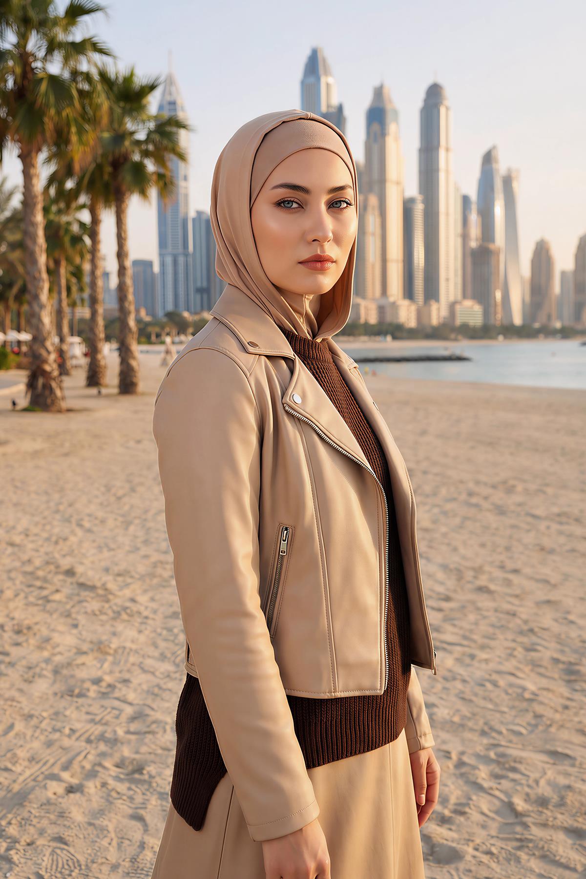 Kapşon ve Kapatıcı Özellikli Penye Kadın Hazır Bone,B-89P