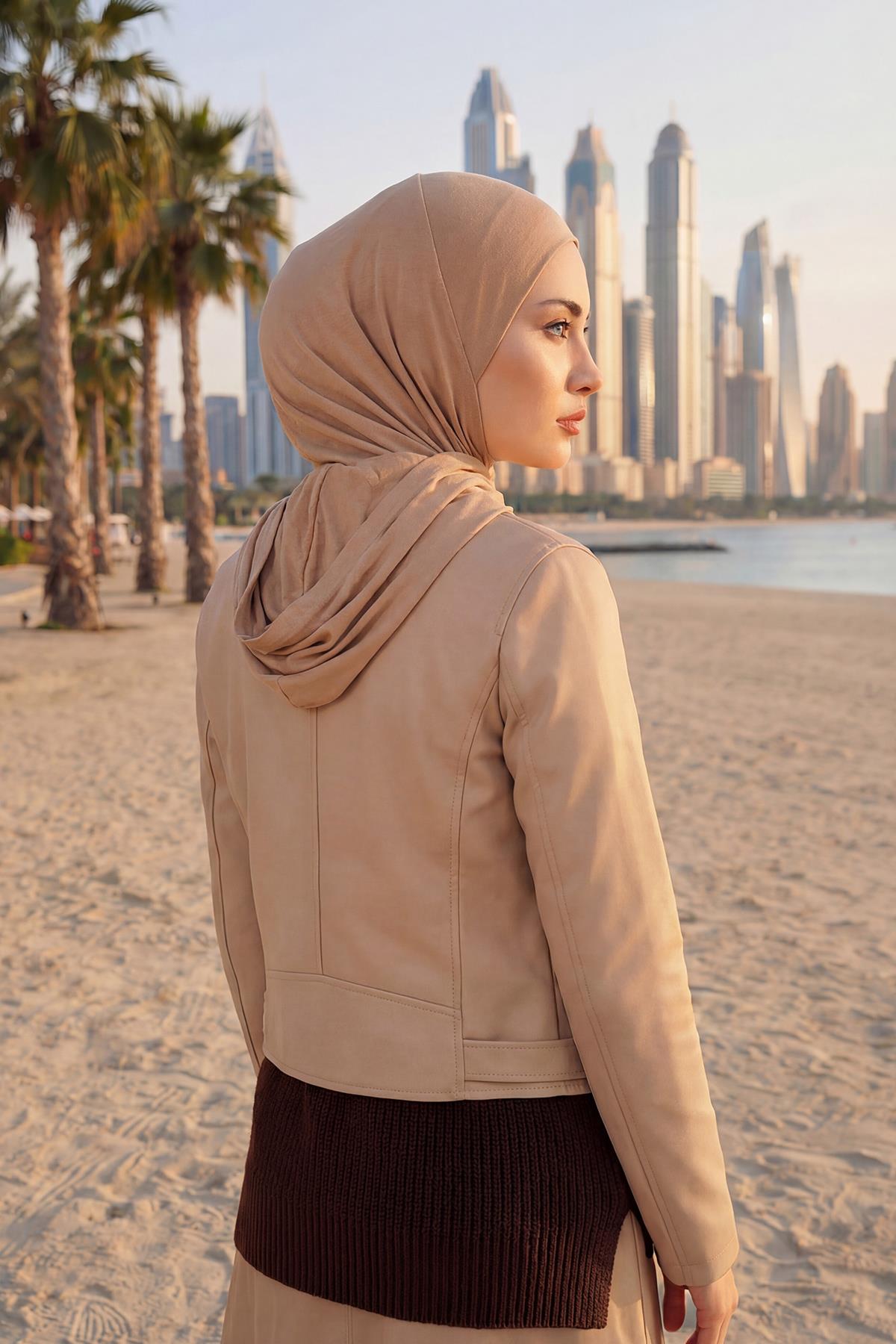 Kapşon ve Kapatıcı Özellikli Penye Kadın Hazır Bone,B-89P