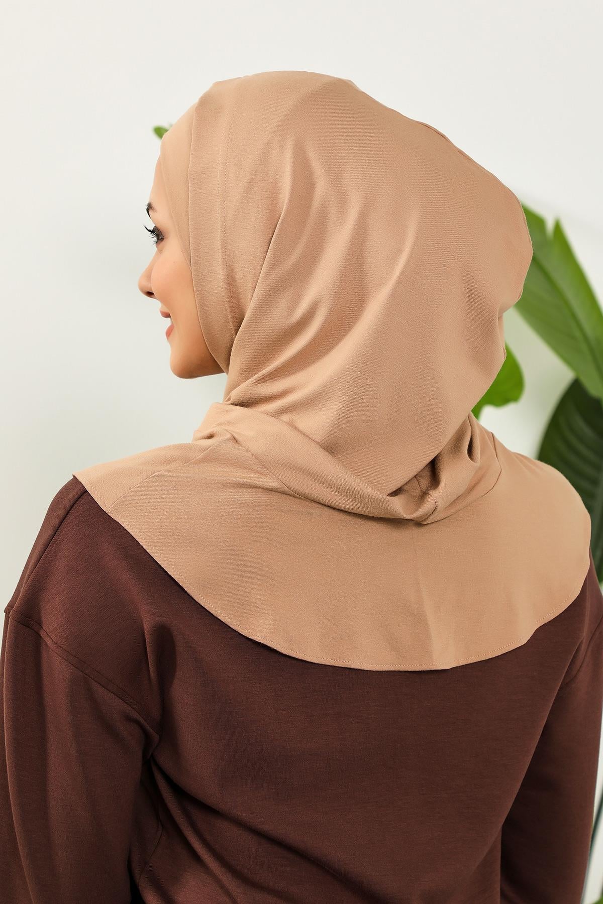 Kapşon ve Kapatıcı Özellikli Penye Kadın Hazır Bone,B-89P