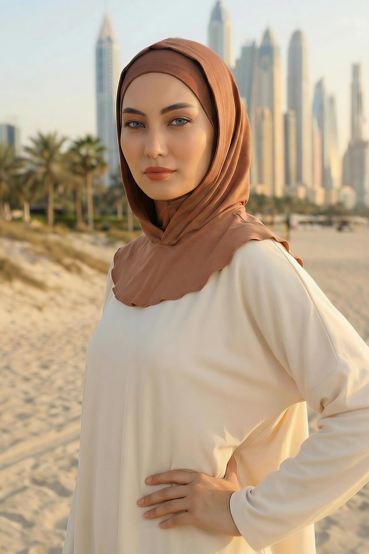 Kapşon ve Kapatıcı Özellikli Penye Kadın Hazır Bone,B-89P